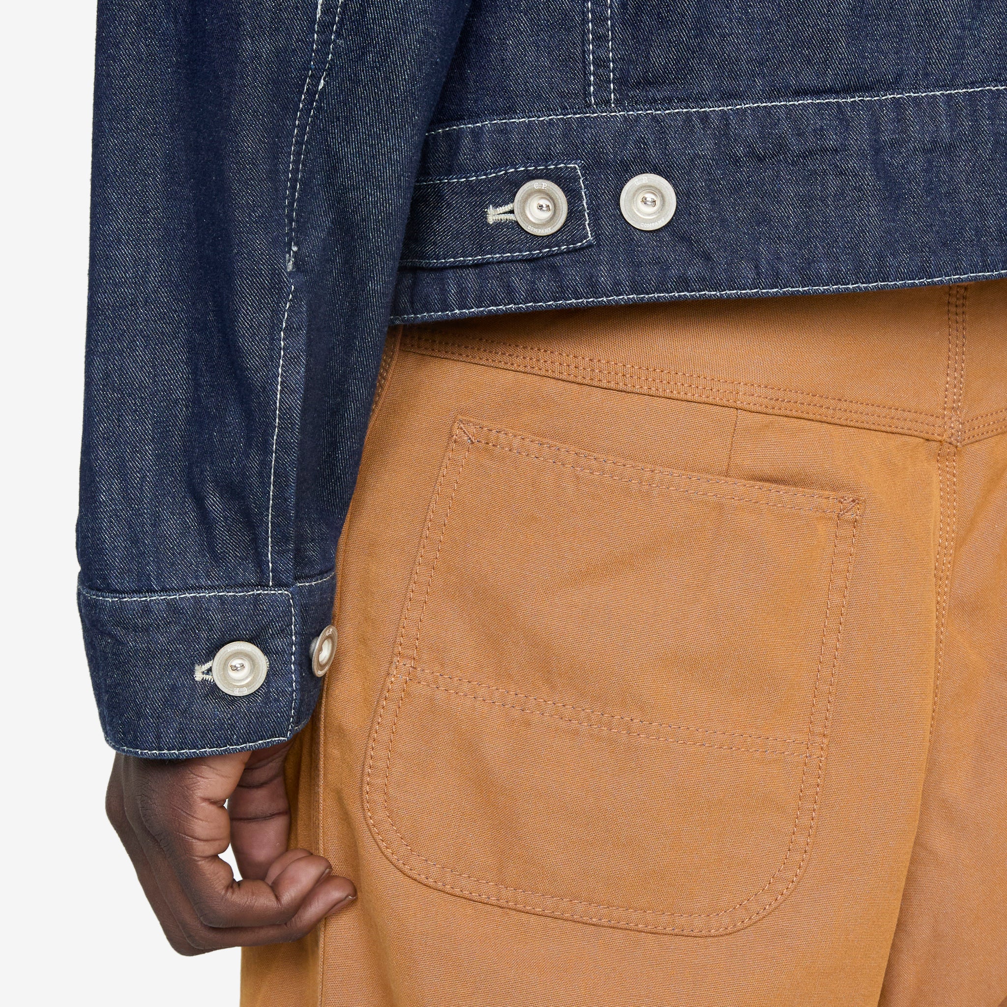 3/1 Hand Plated Short Jacket Denim - Image 4