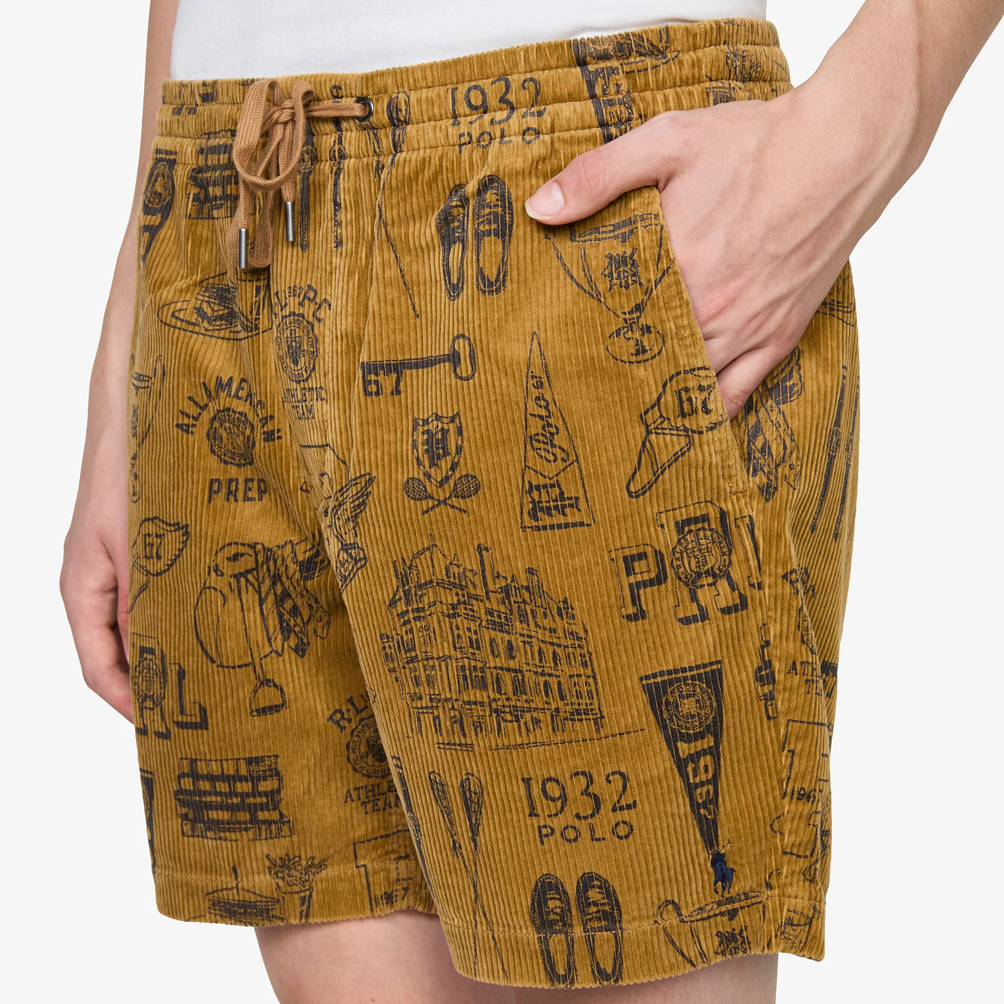 6-Inch Polo Prepster Corduroy Short Golden Brown Preppy Diary - Image 3