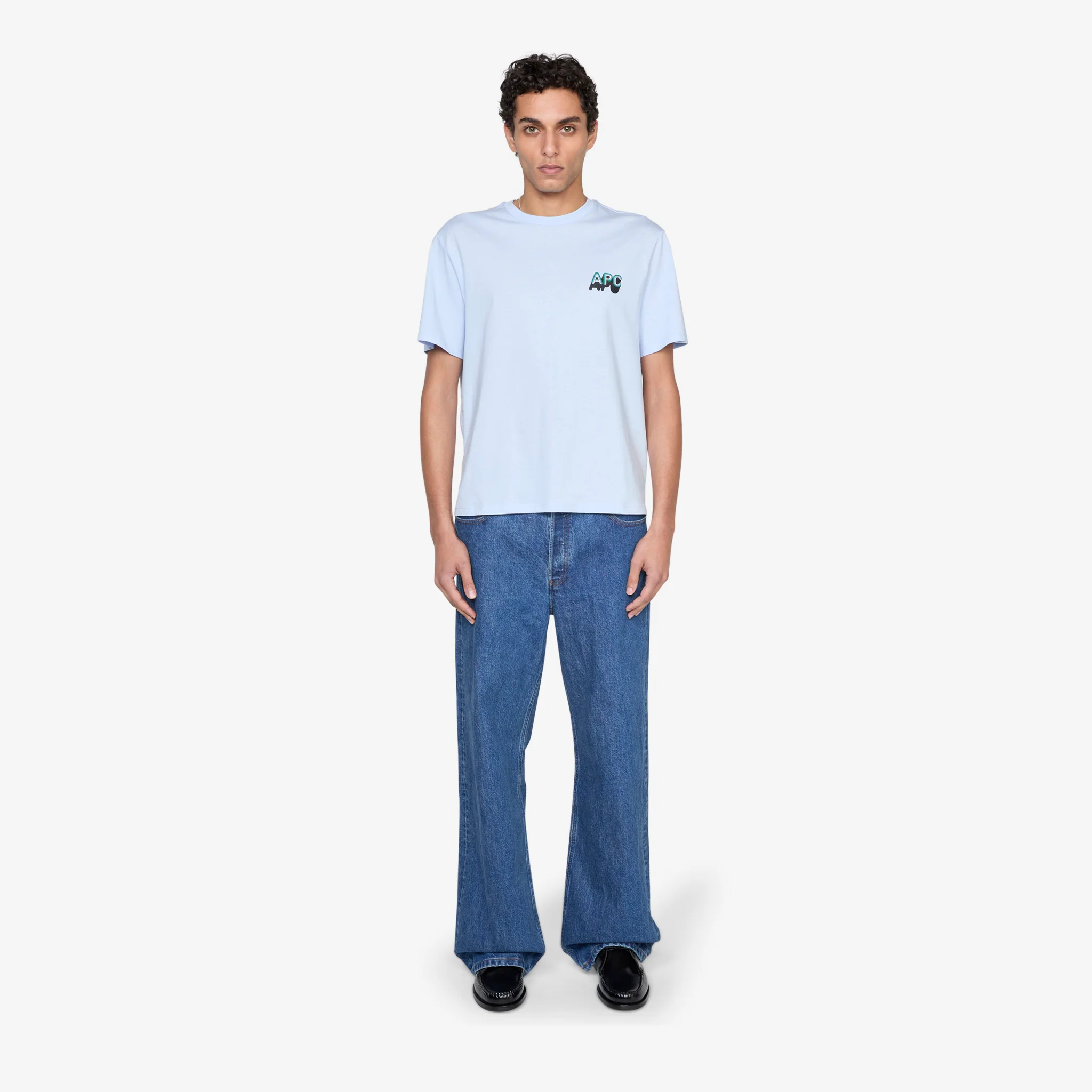 70's H T-Shirt Sky Blue - Image 3
