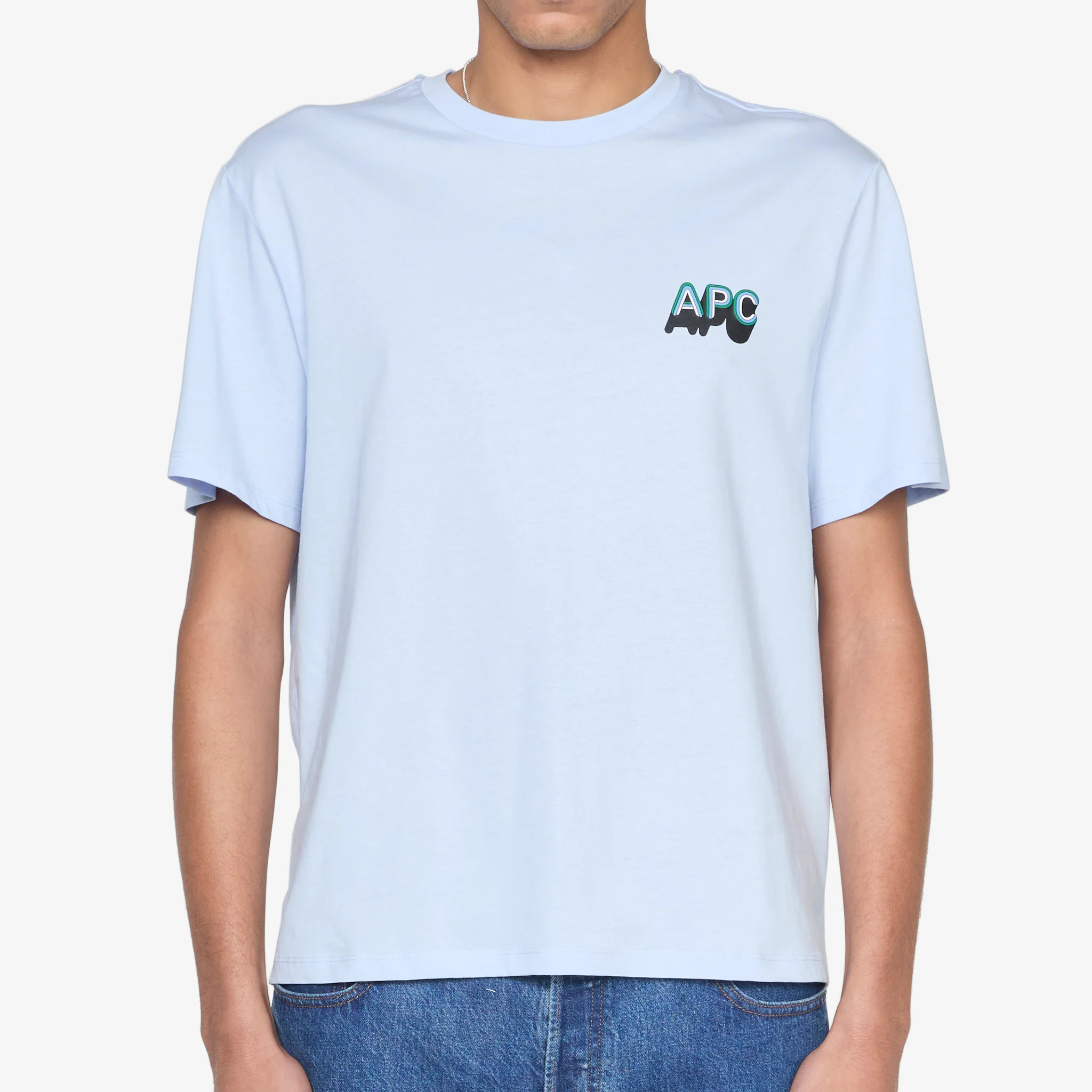 70's H T-Shirt Sky Blue - Image 4