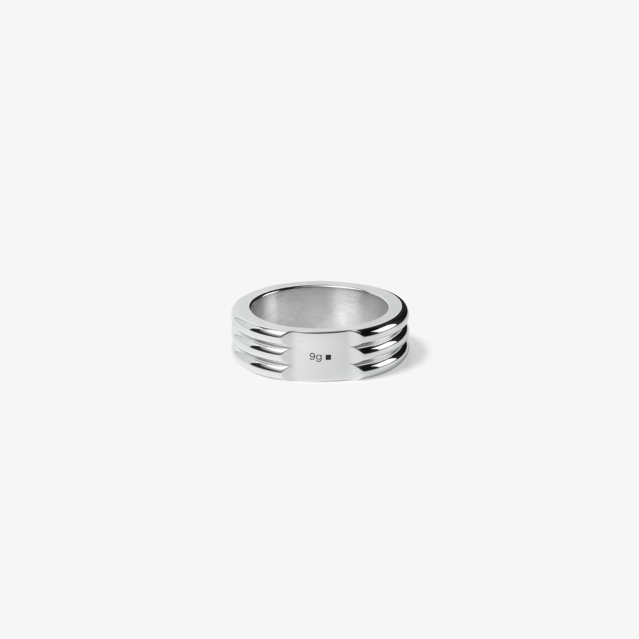 9g Polished Sterling Silver Godron Ring