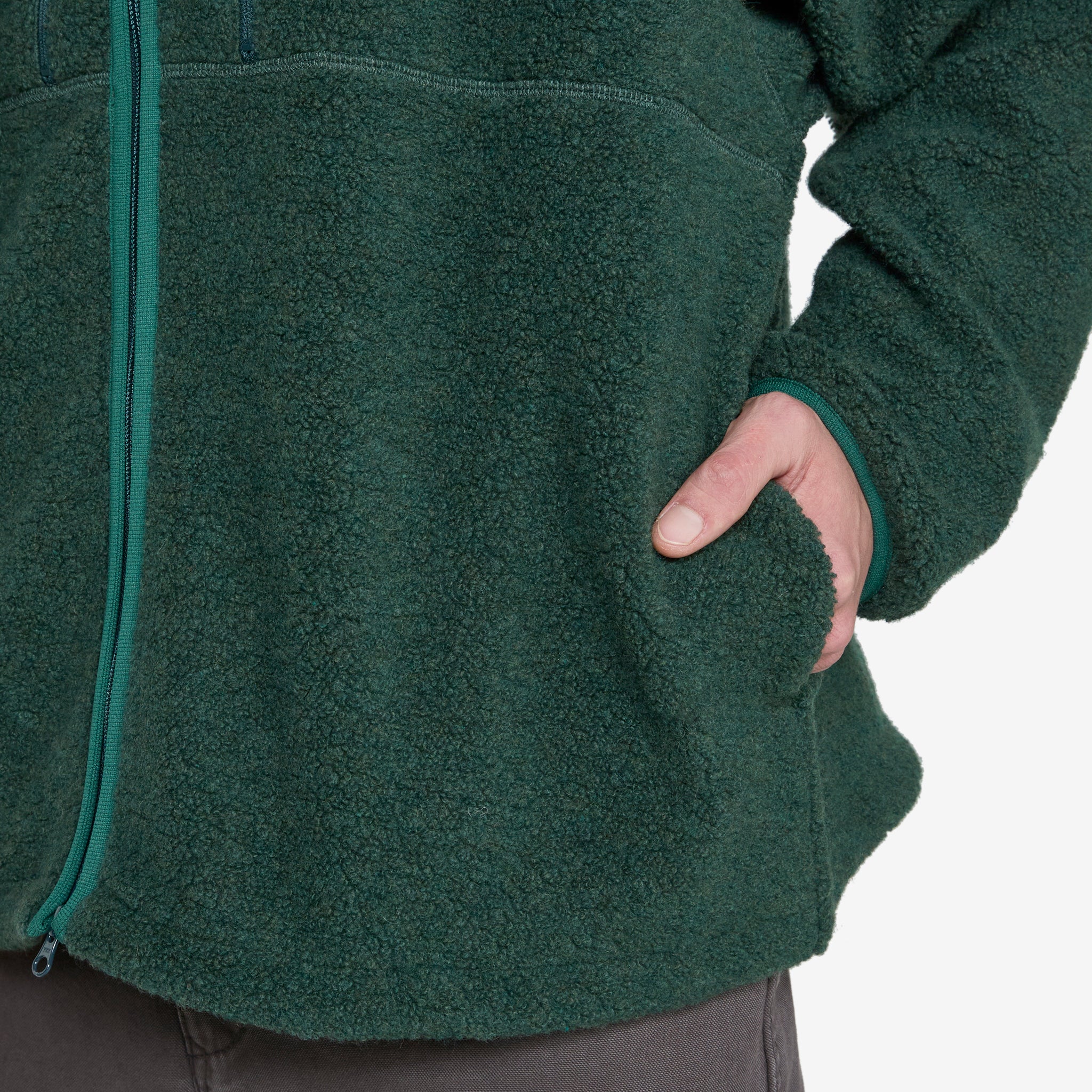 Antonio Wool Zip Up Green - Image 3