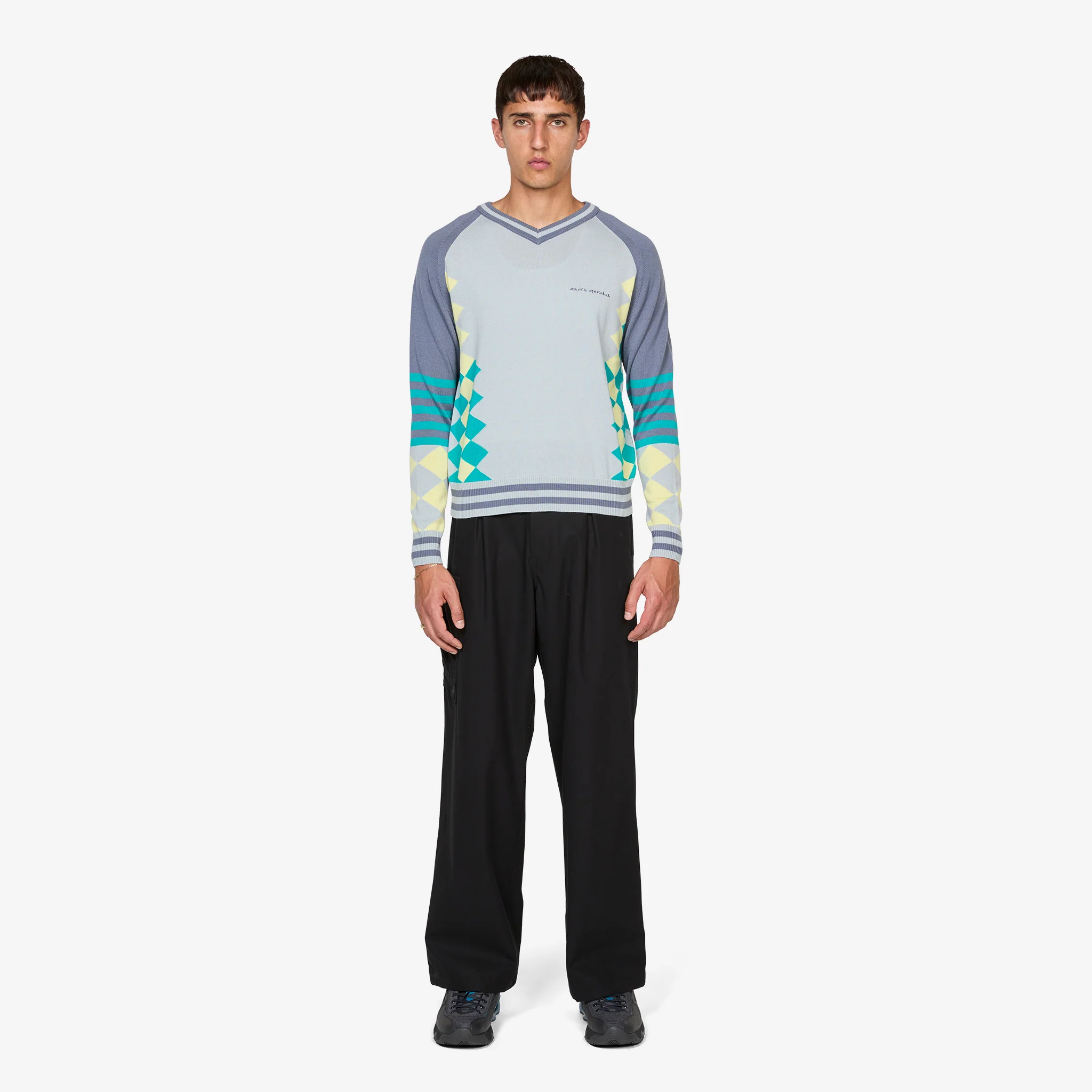 ASICS NOVALIS Laricoid Knit Jumper Blue Haze | Lemon - Image 4
