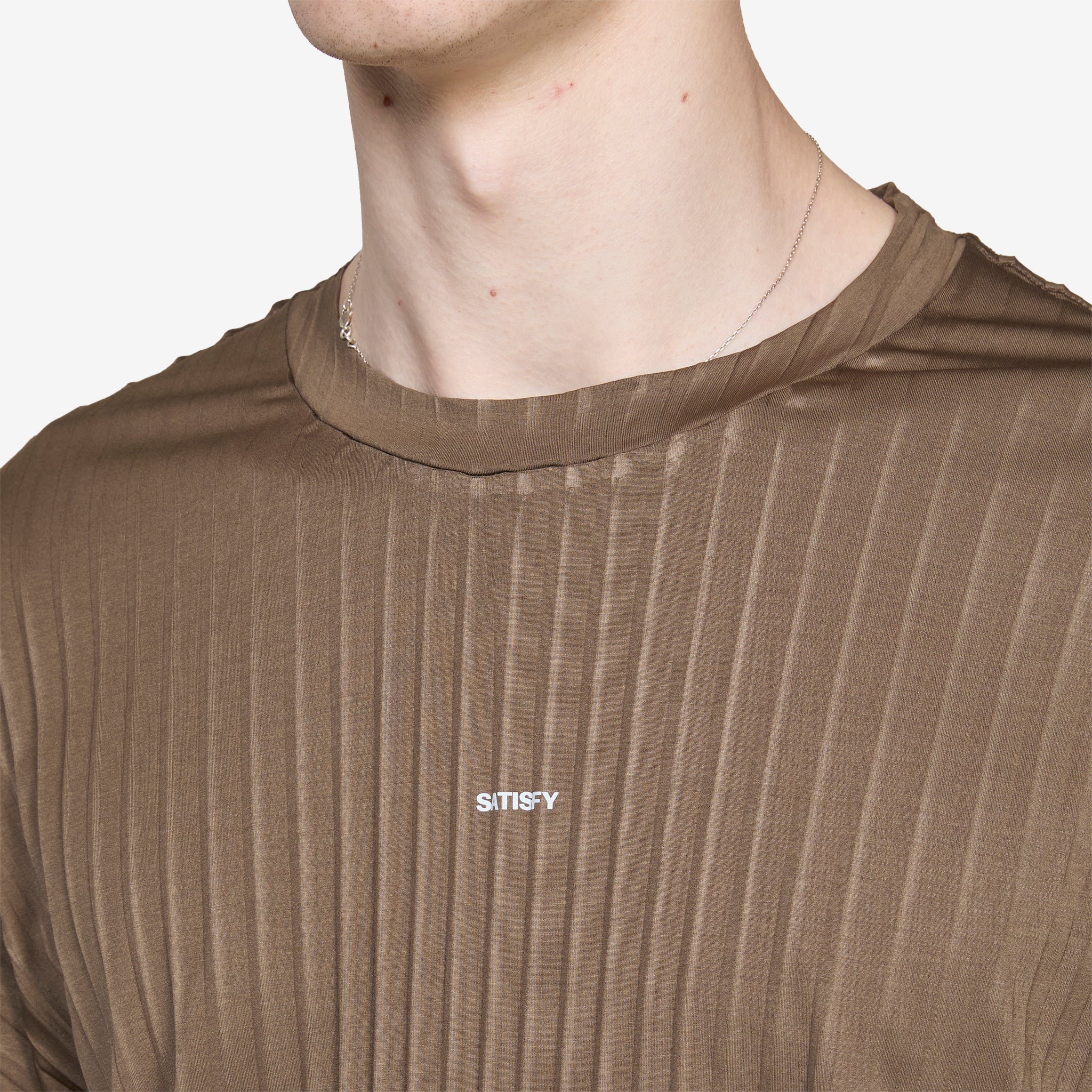 AuraLite™ Pleated Long T-Shirt Olive - Image 2