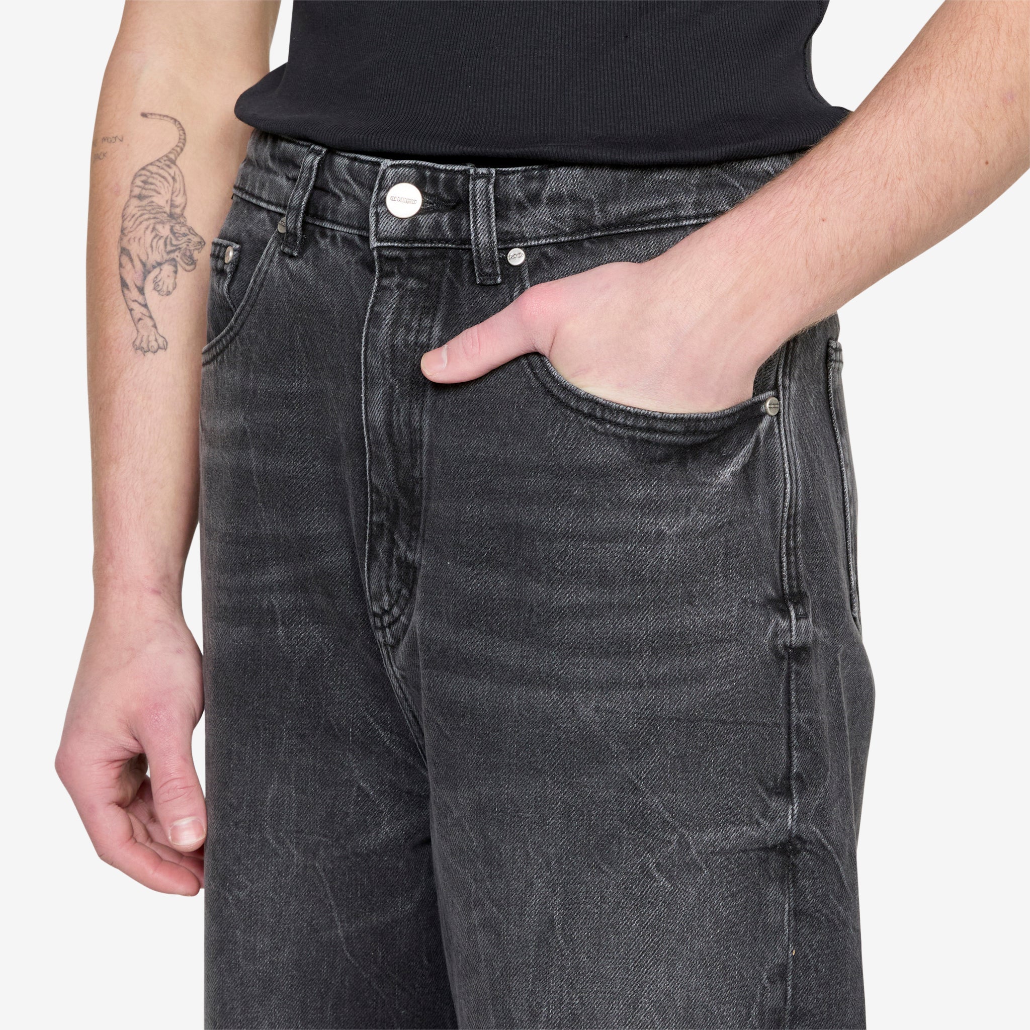 Baggy Denim Jeans Black Vein - Image 3