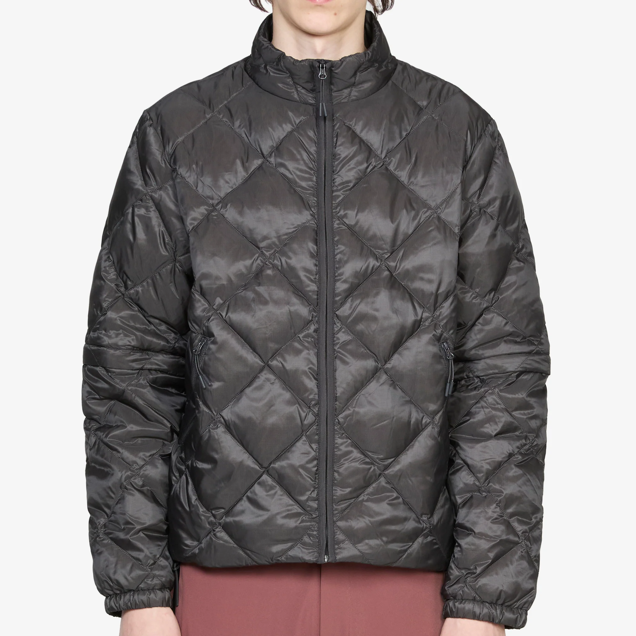 Base Light Down Zip Jacket Charcoal Black - Image 3