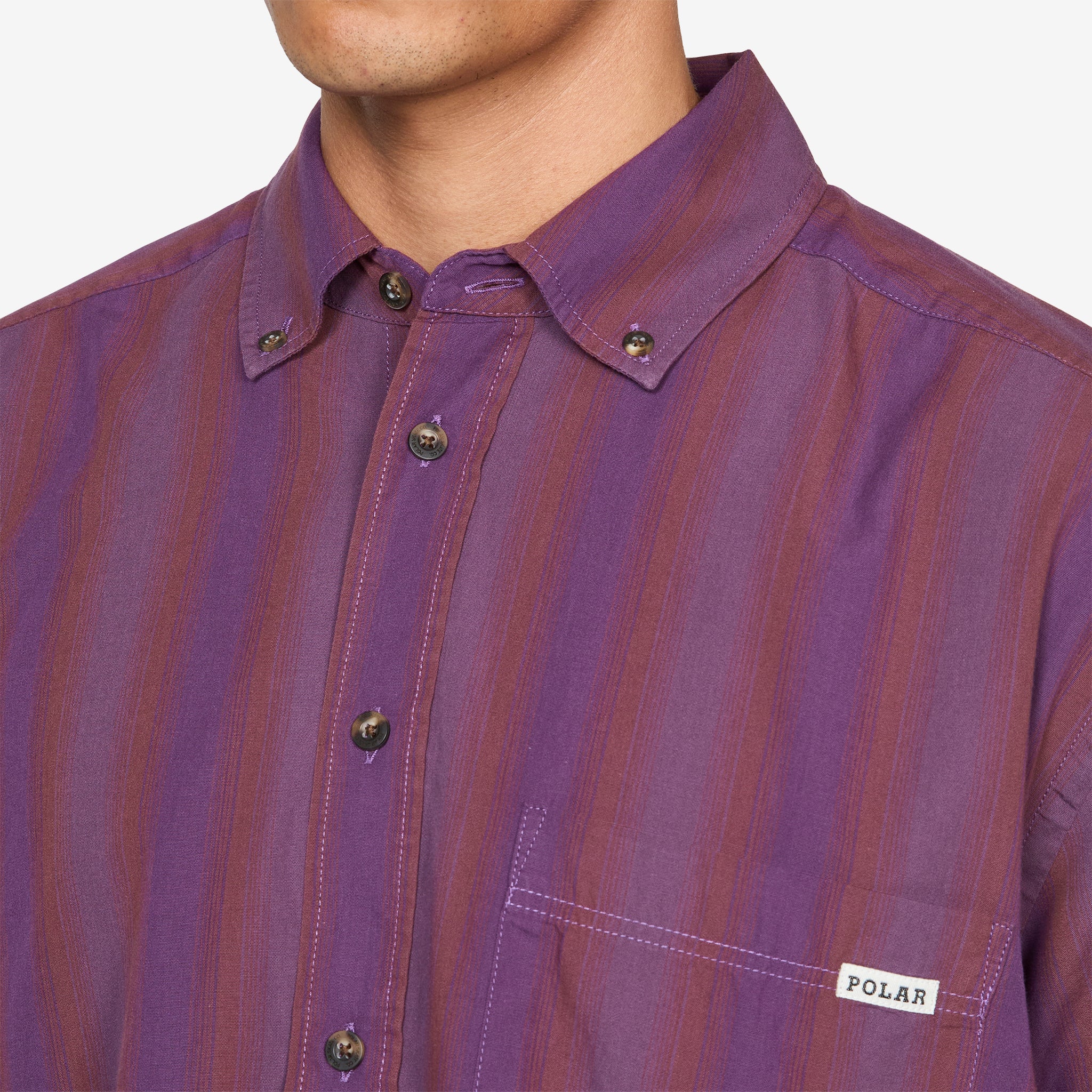 Ben Longsleeve Shirt Purple Stripe - Image 2
