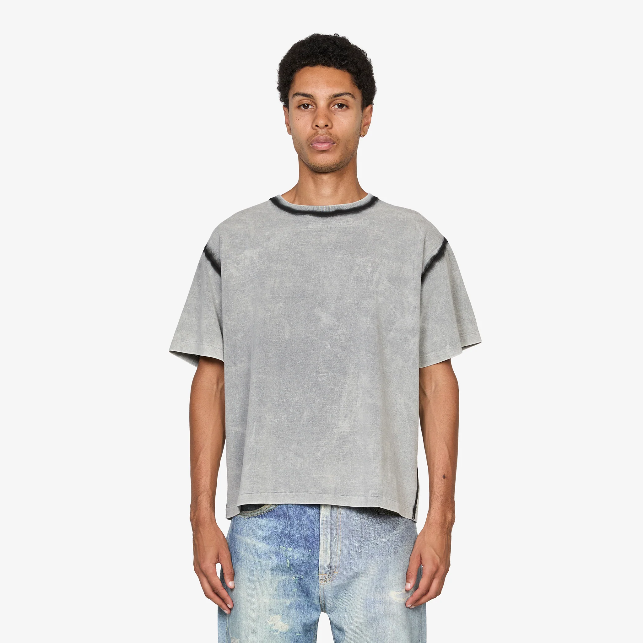 Bleach Dyed T-Shirt Grey