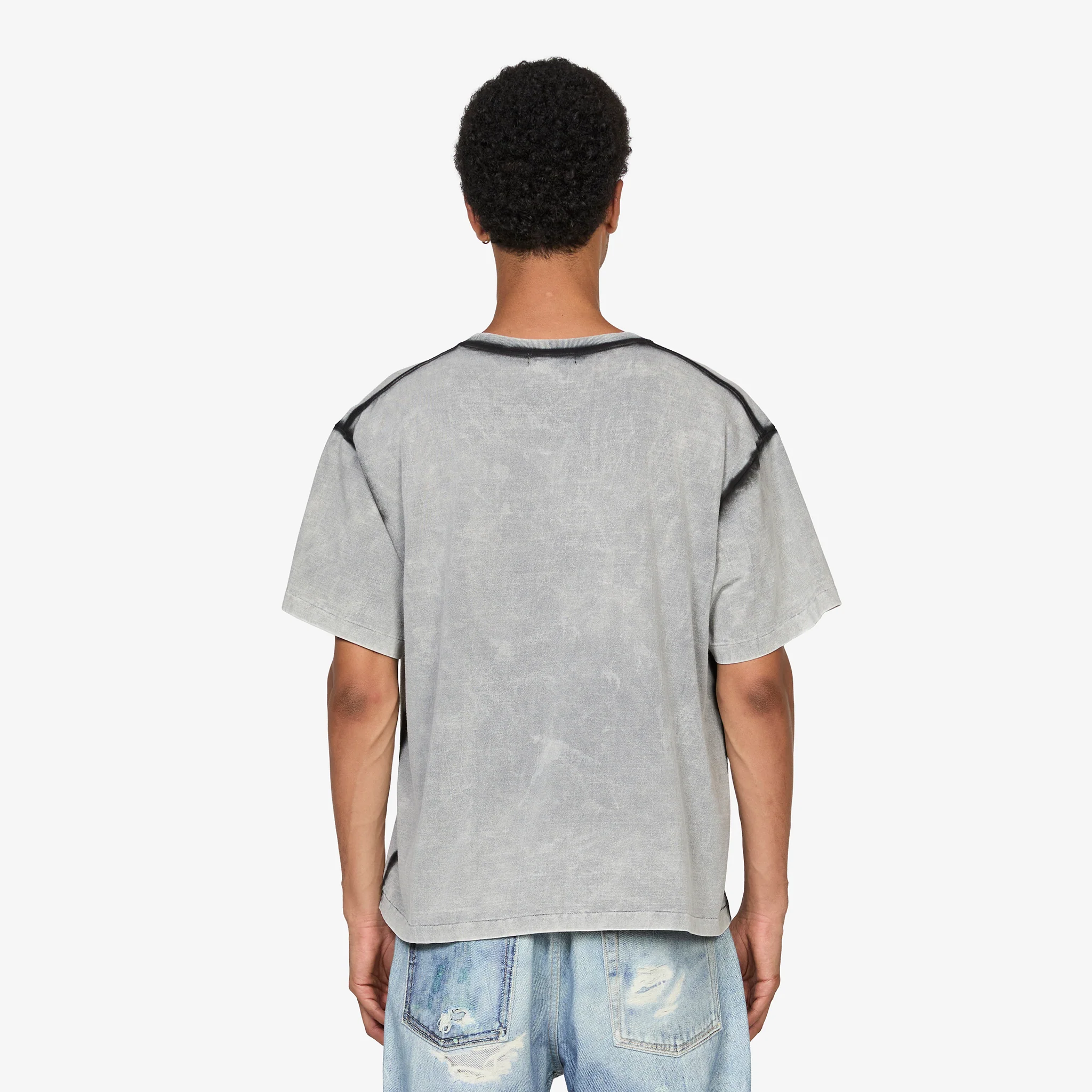 Bleach Dyed T-Shirt Grey - Image 2