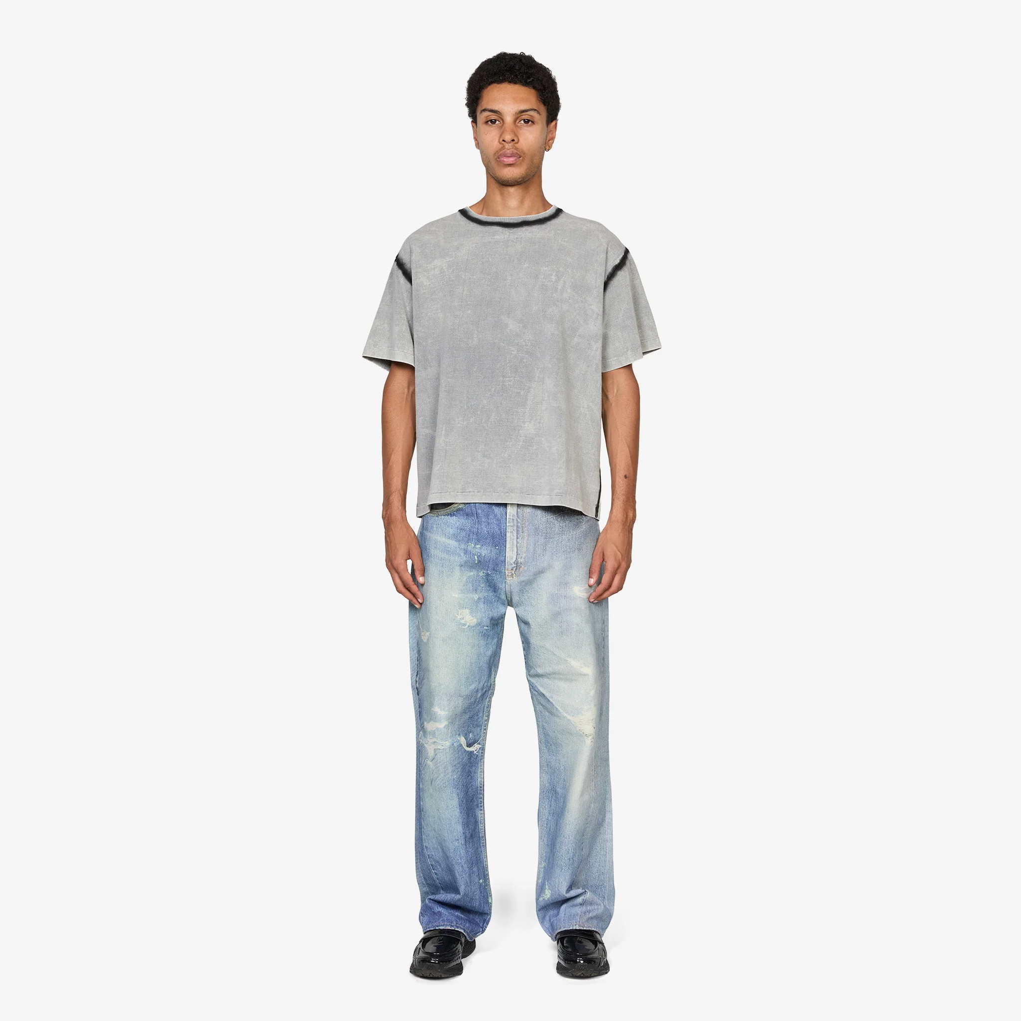 Bleach Dyed T-Shirt Grey - Image 4