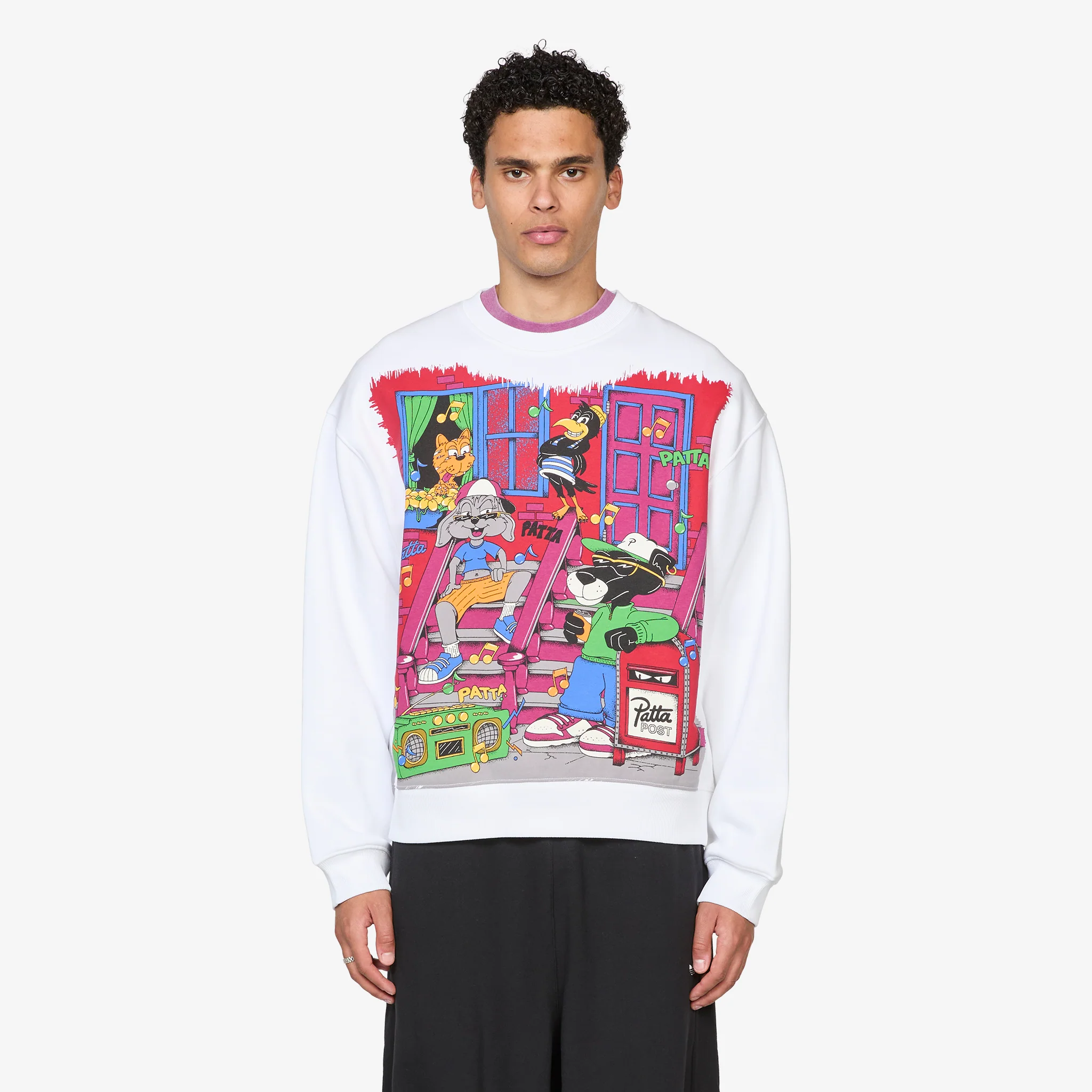 Block Party Crewneck Sweater Light Grey Melange