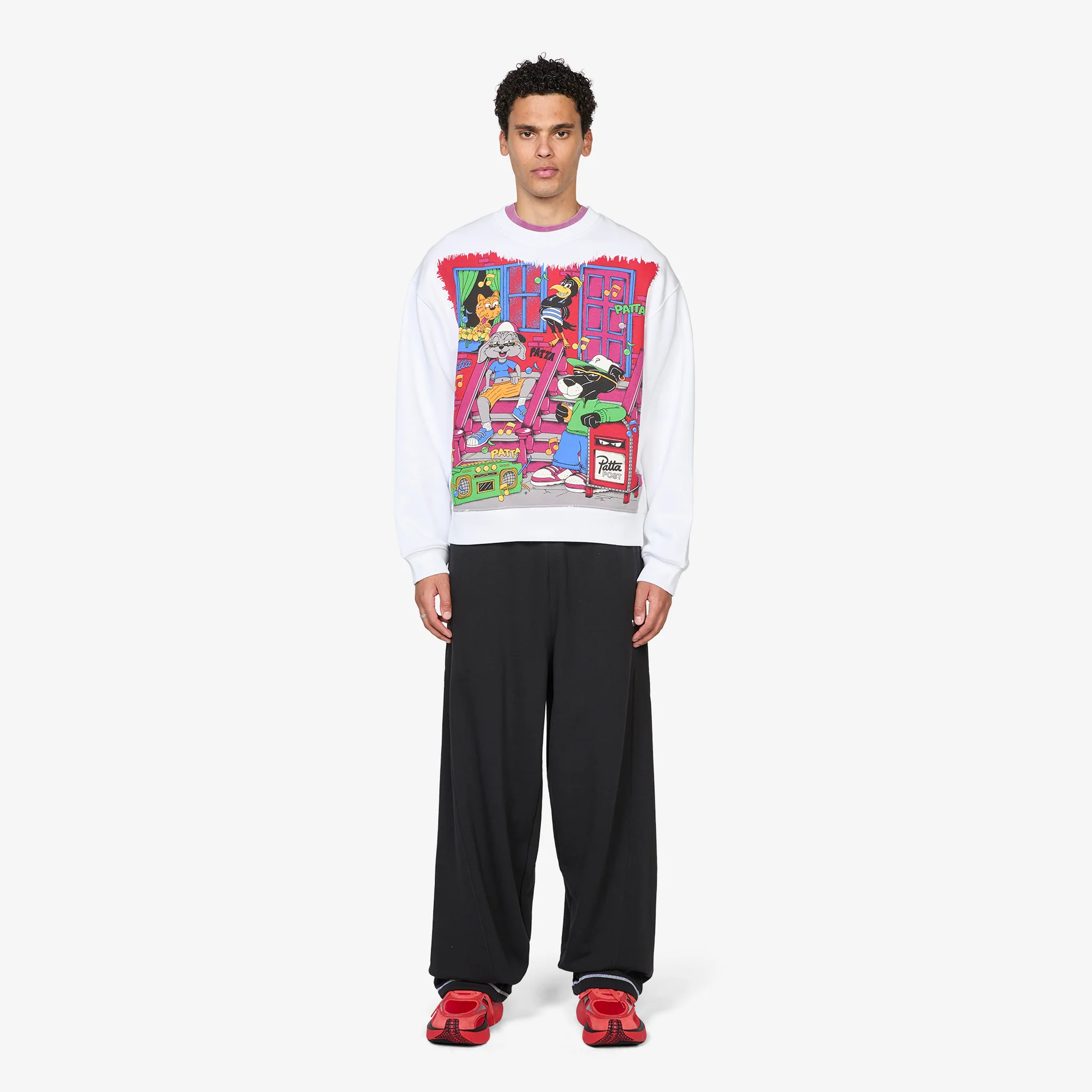 Block Party Crewneck Sweater Light Grey Melange - Image 4