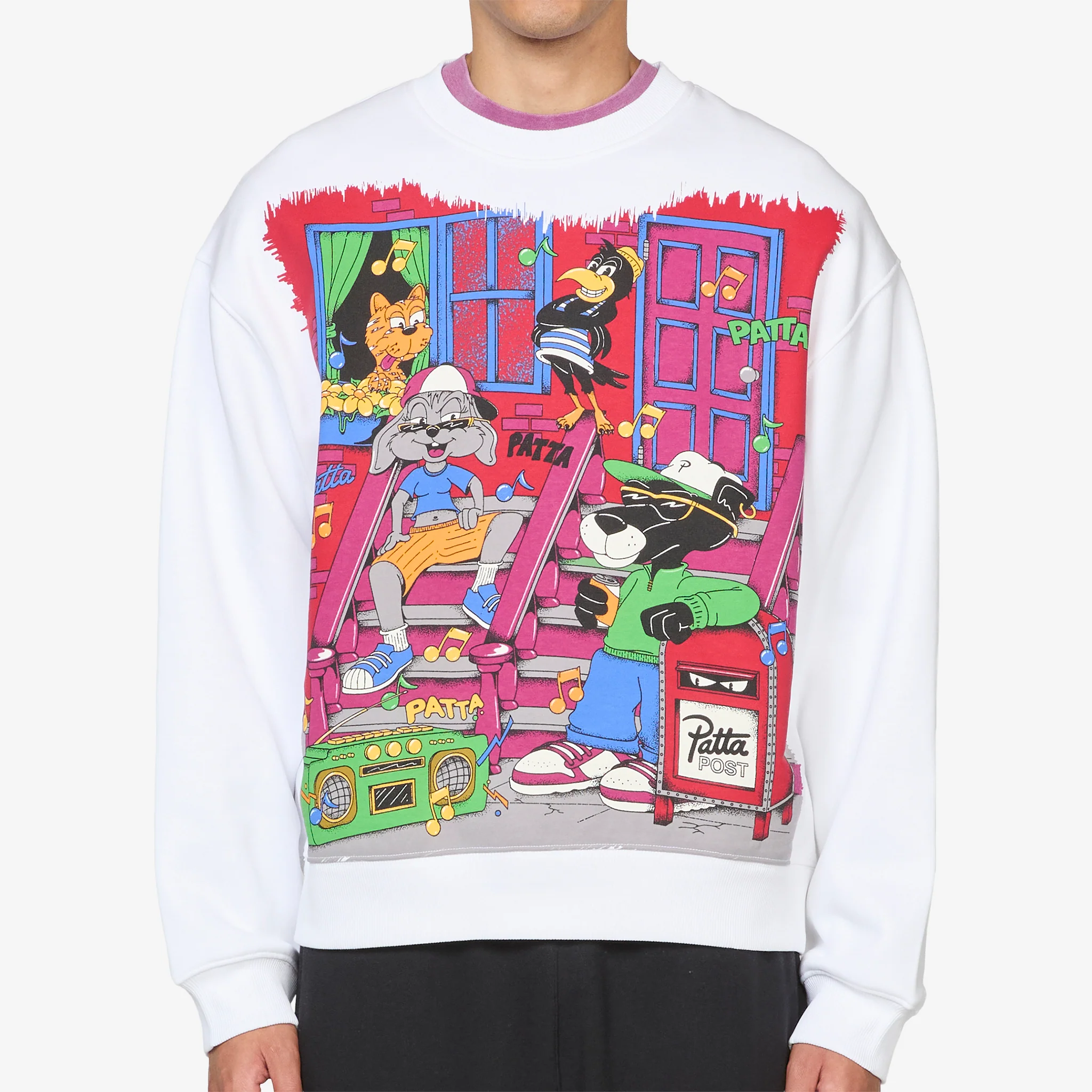 Block Party Crewneck Sweater Light Grey Melange - Image 5
