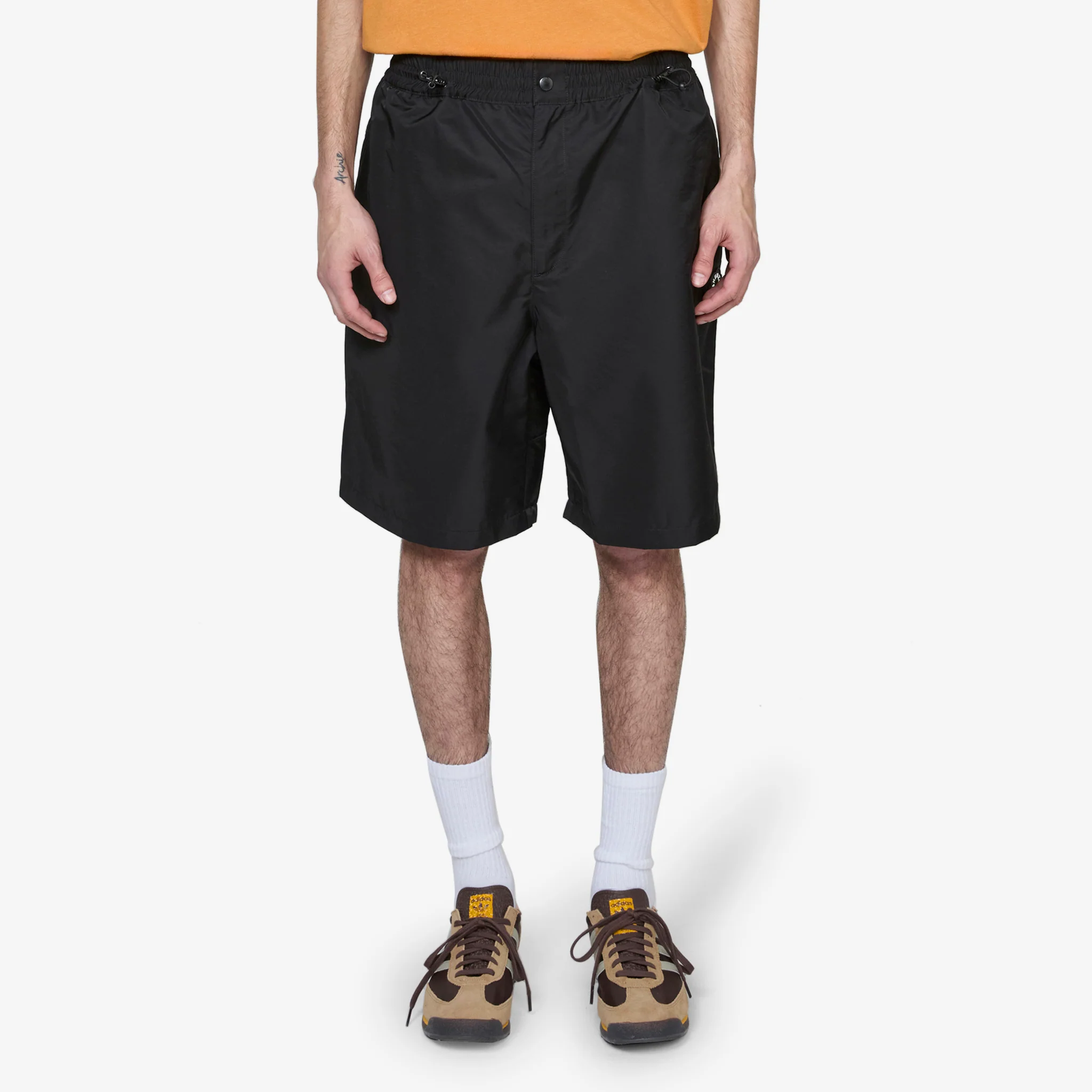 'Boke Flower 2.0' Technical Embroidered Short Black