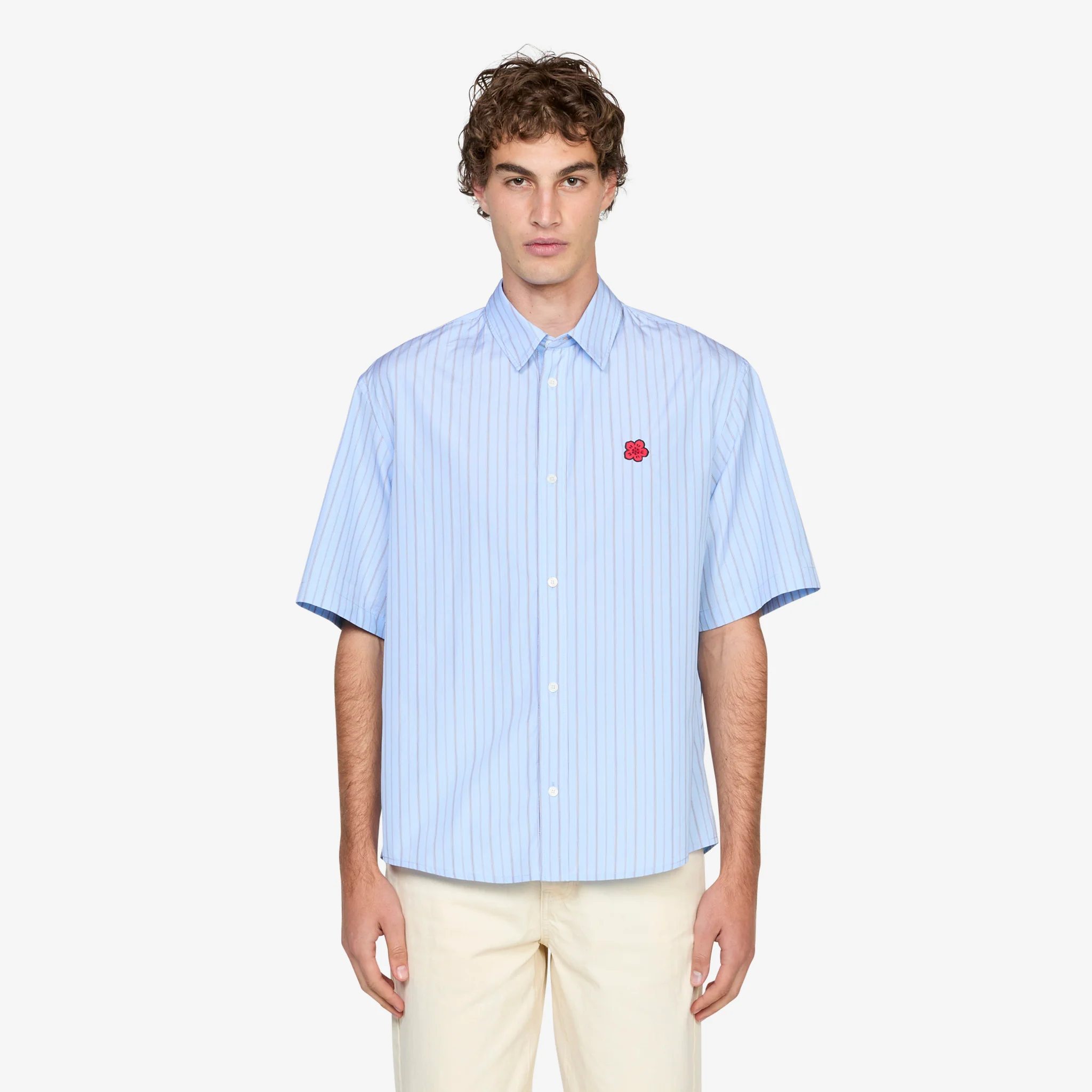 'Boke Flower' Shirt Sky Blue