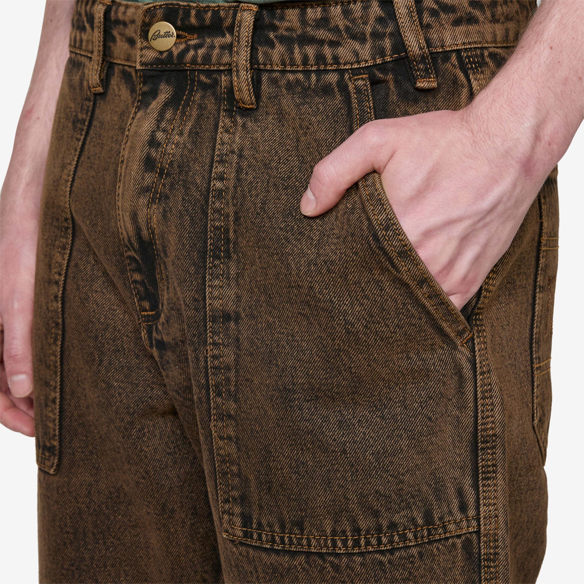 Breakdown Denim Jeans Acid Wash Brown - Image 4