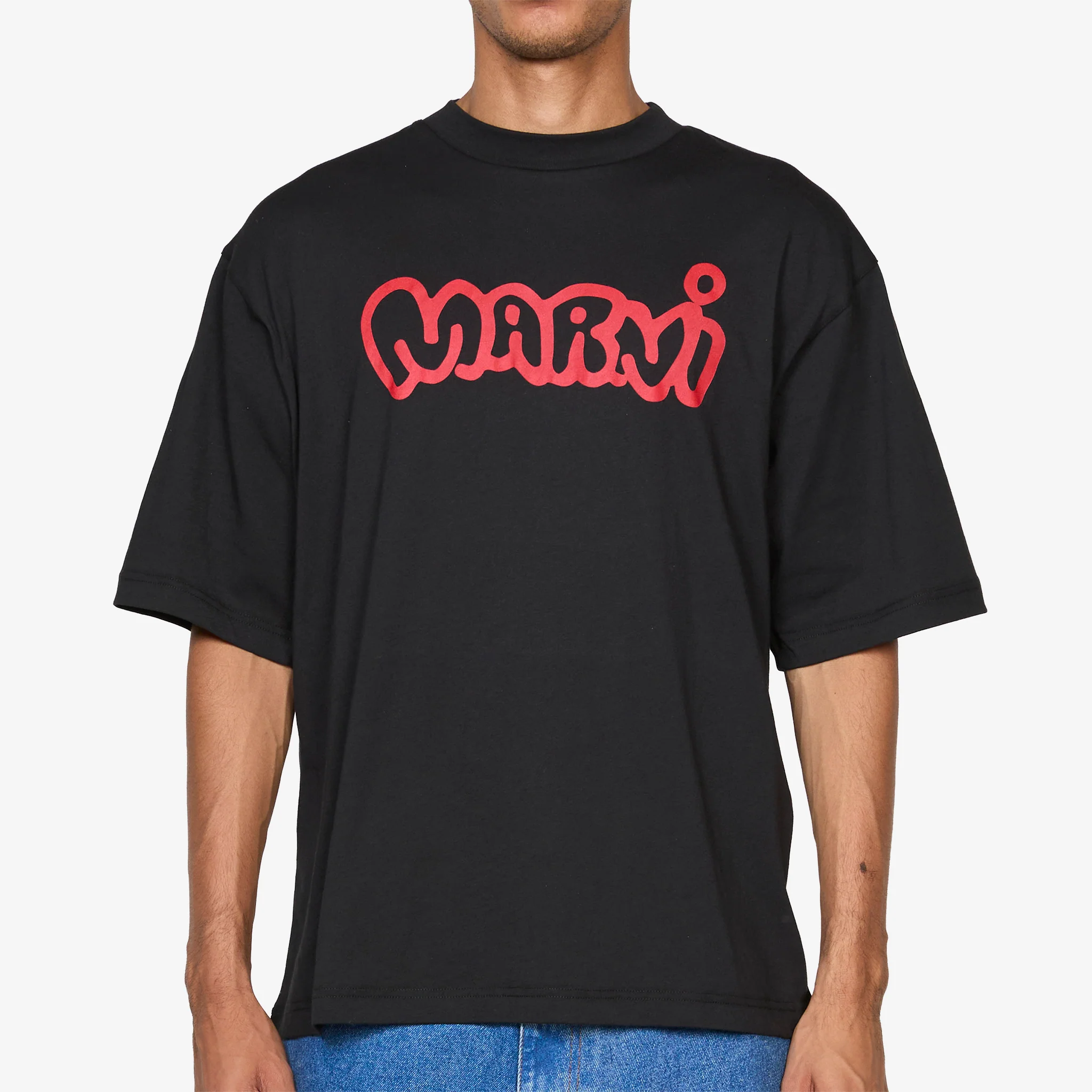 Bubble Logo Print T-Shirt Black - Image 4