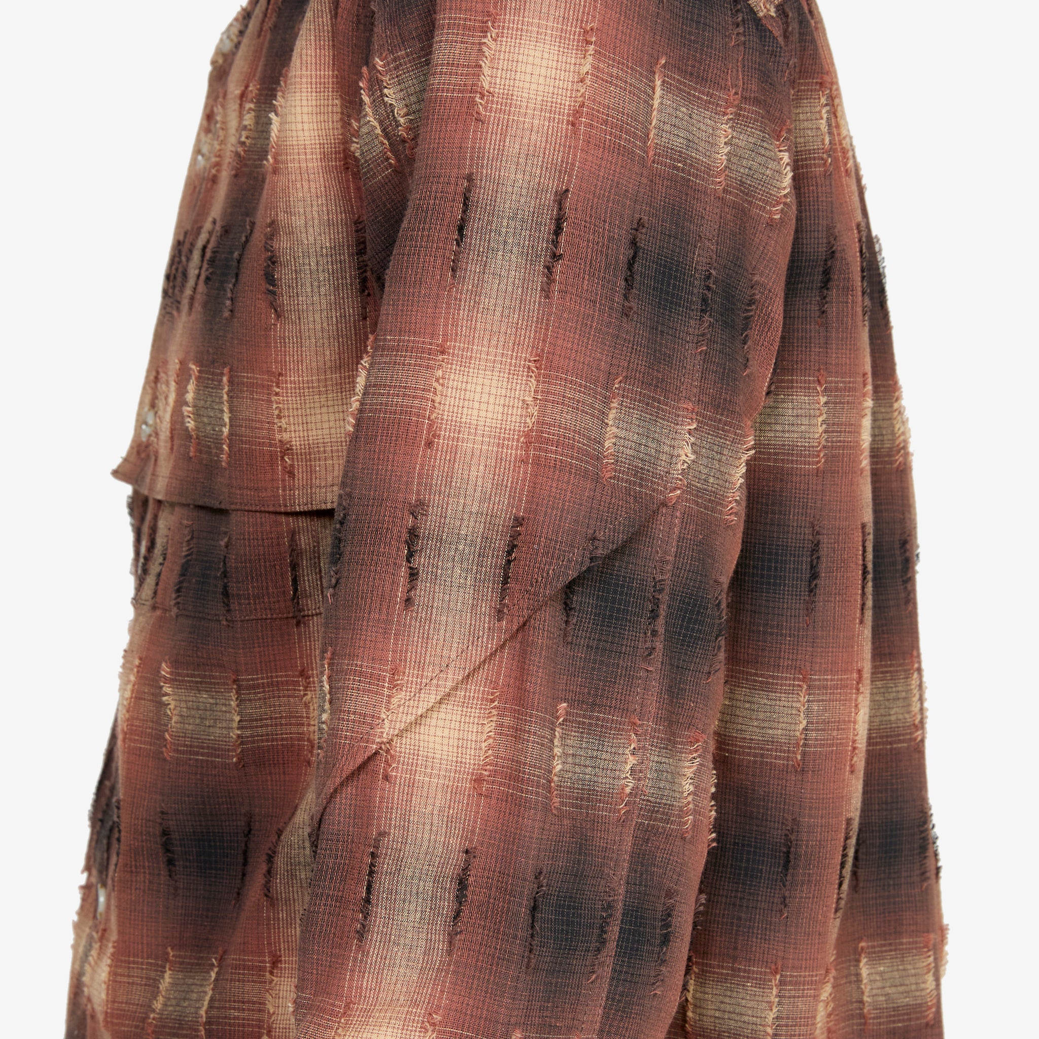 Check Layered Shirt Brown - Image 3