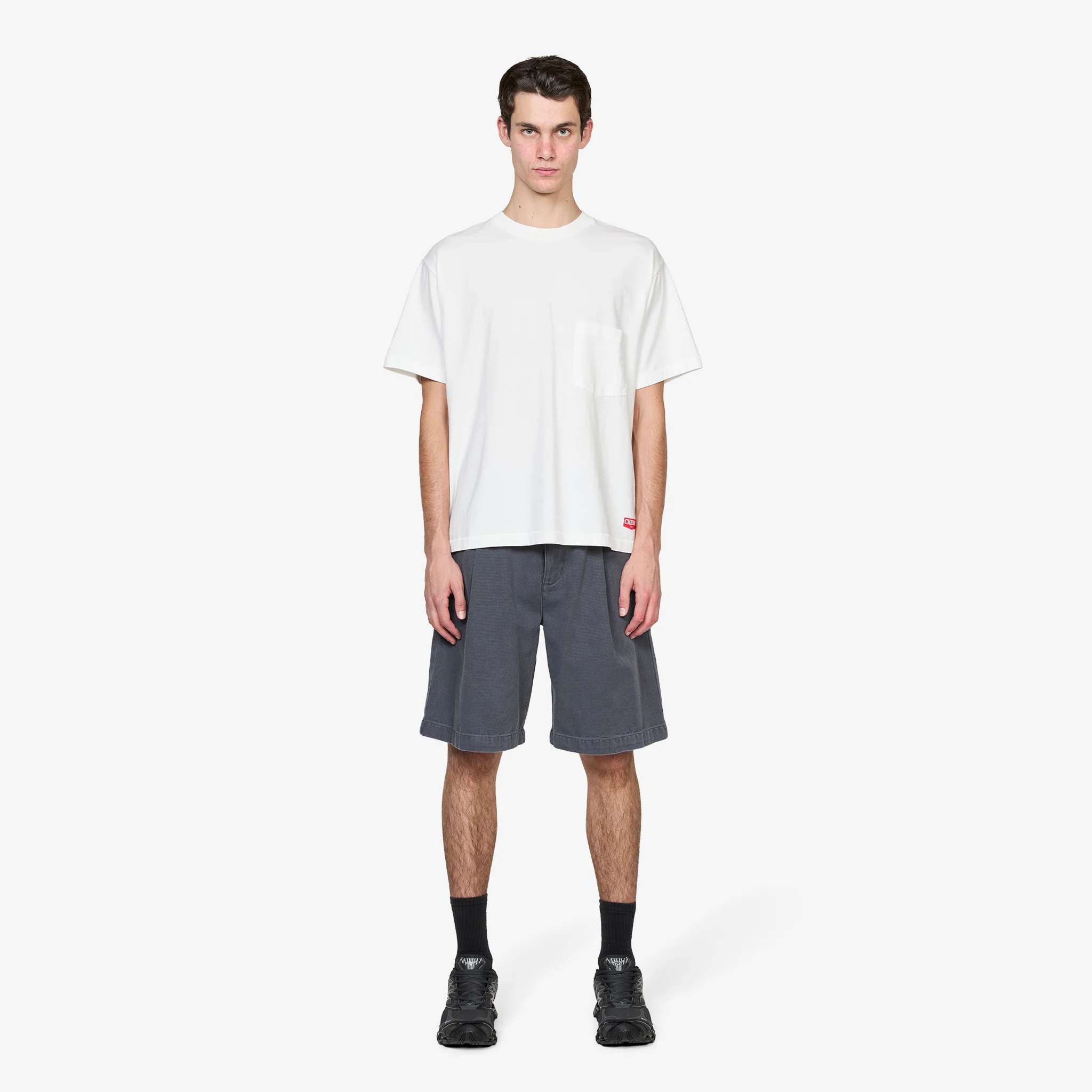 Chevron Classic Pocket T-Shirt Vintage White - Image 5