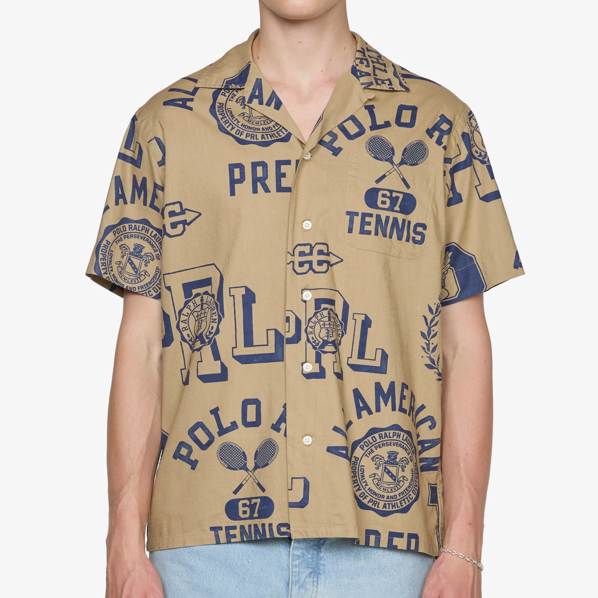 Classic Fit Cotton-Linen Camp Shirt Polo Athletics Toss - Image 4