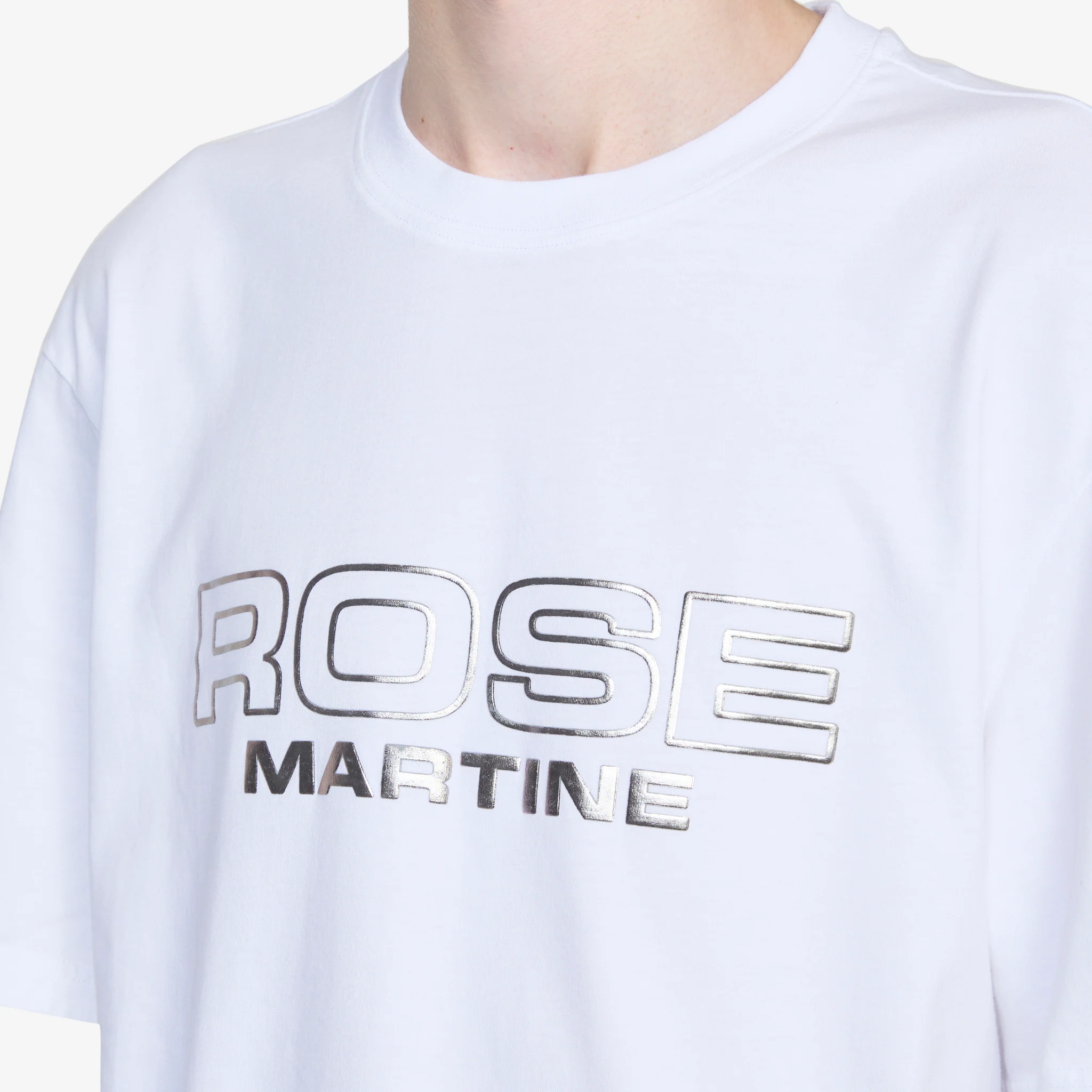 Classic T-Shirt White Rose Outline - Image 2
