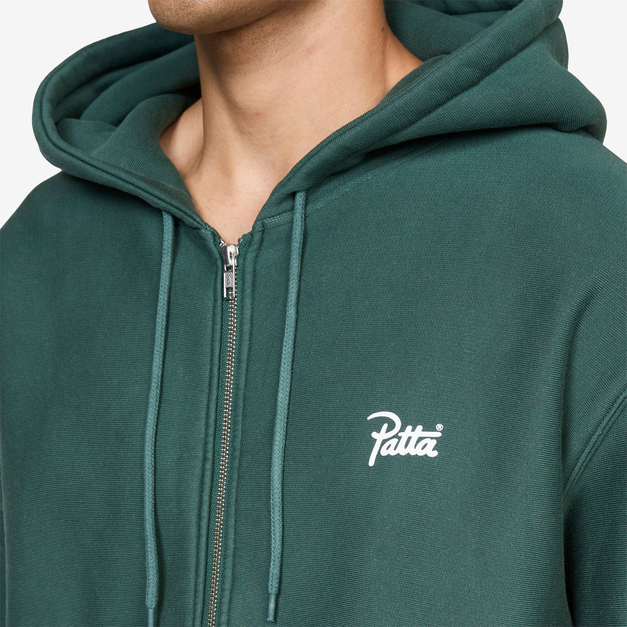 Classic Zip Up Hooded Sweater Bistro Green - Image 2