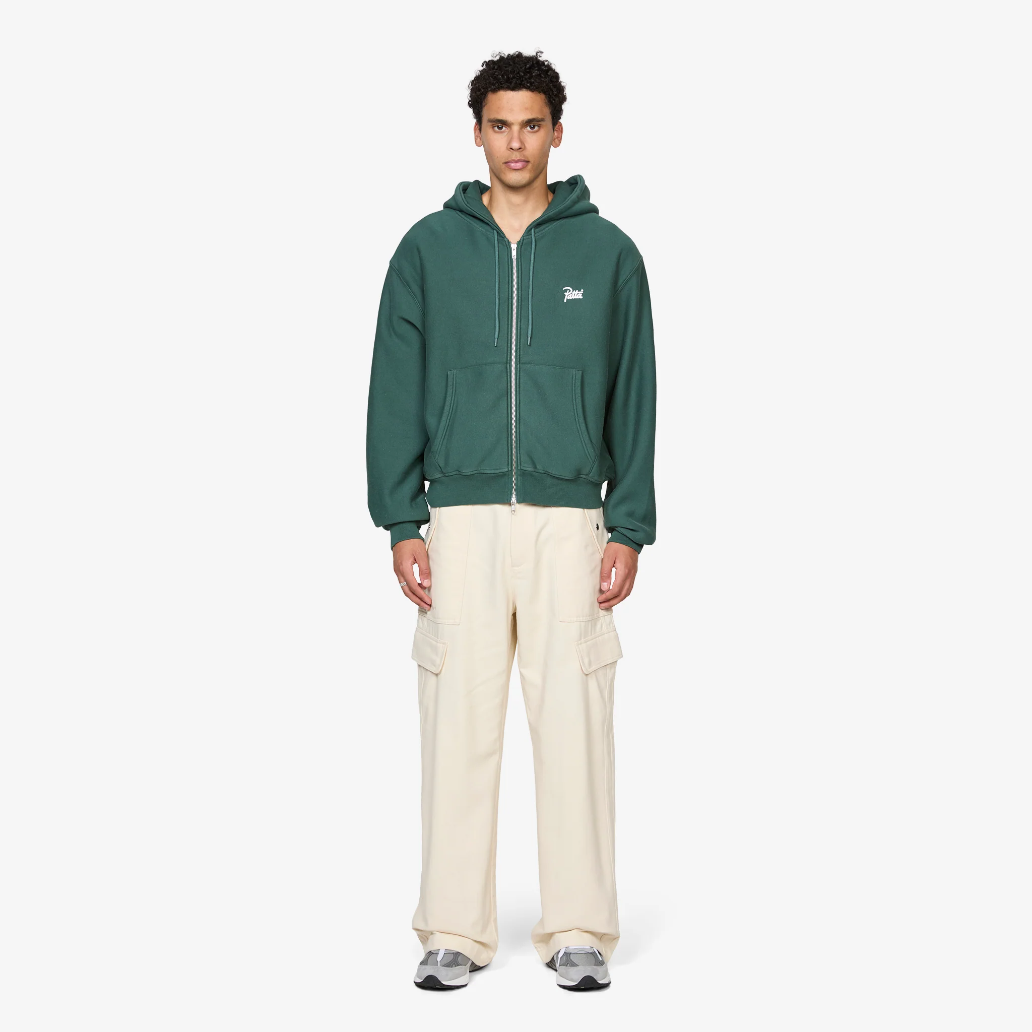 Classic Zip Up Hooded Sweater Bistro Green - Image 4
