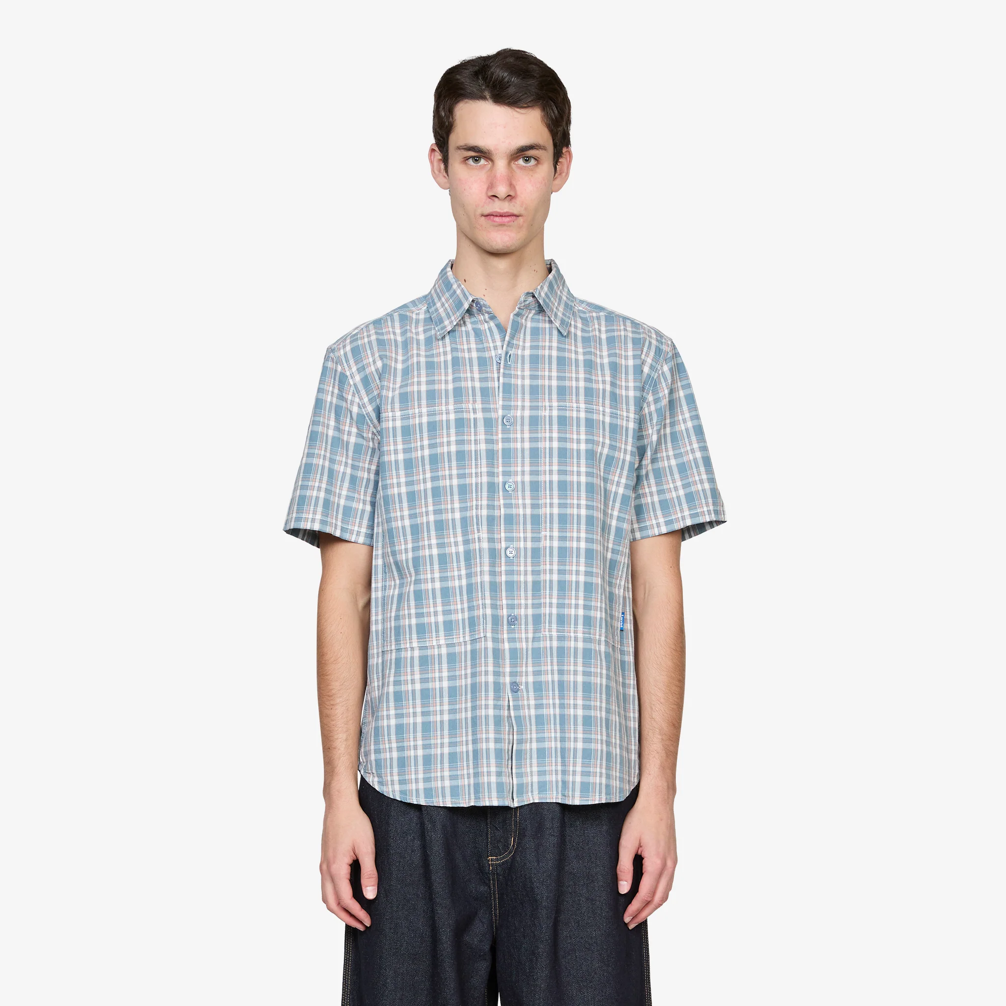 Cliff Short Sleeve Shirt Petrol Plaid