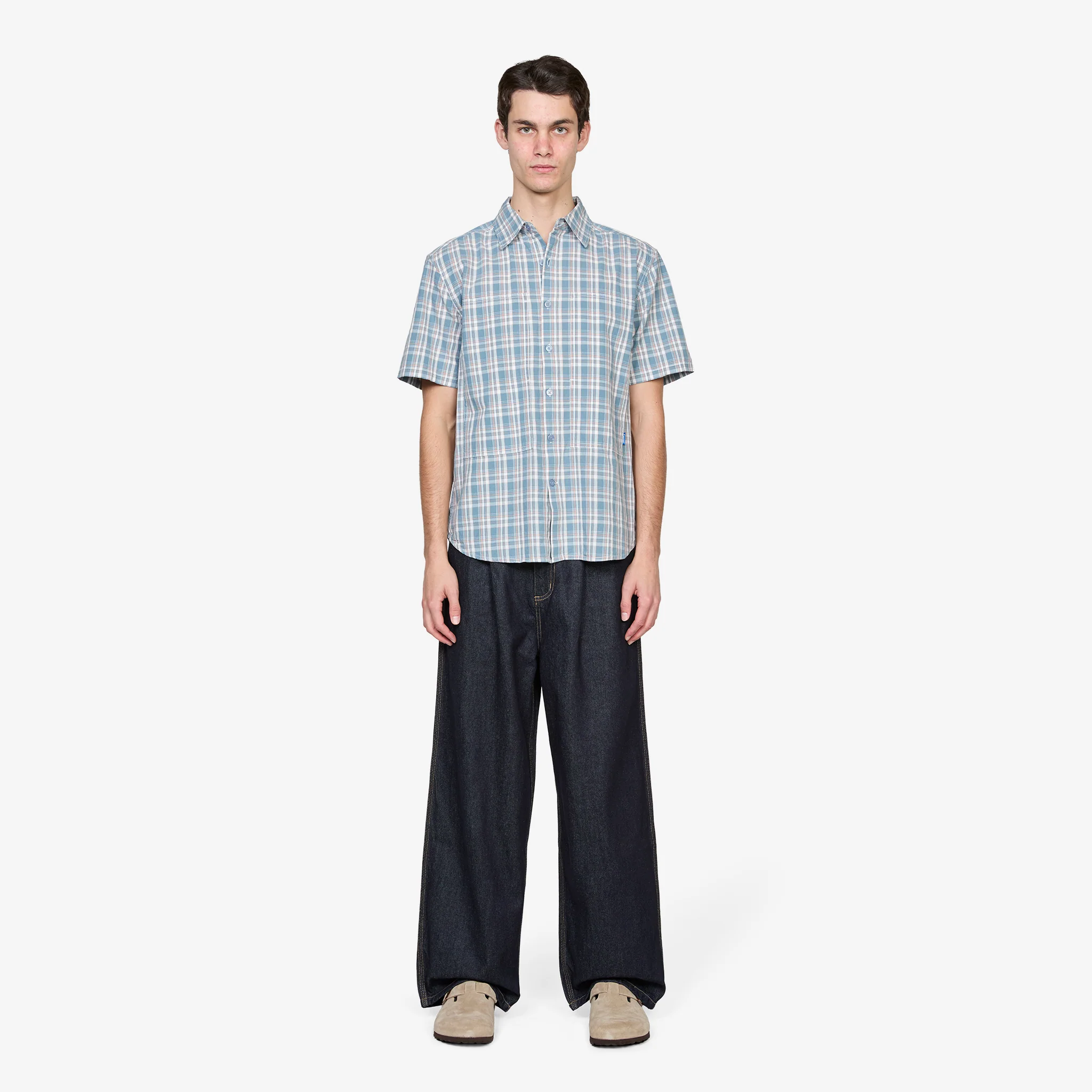 Cliff Short Sleeve Shirt Petrol Plaid - Image 4