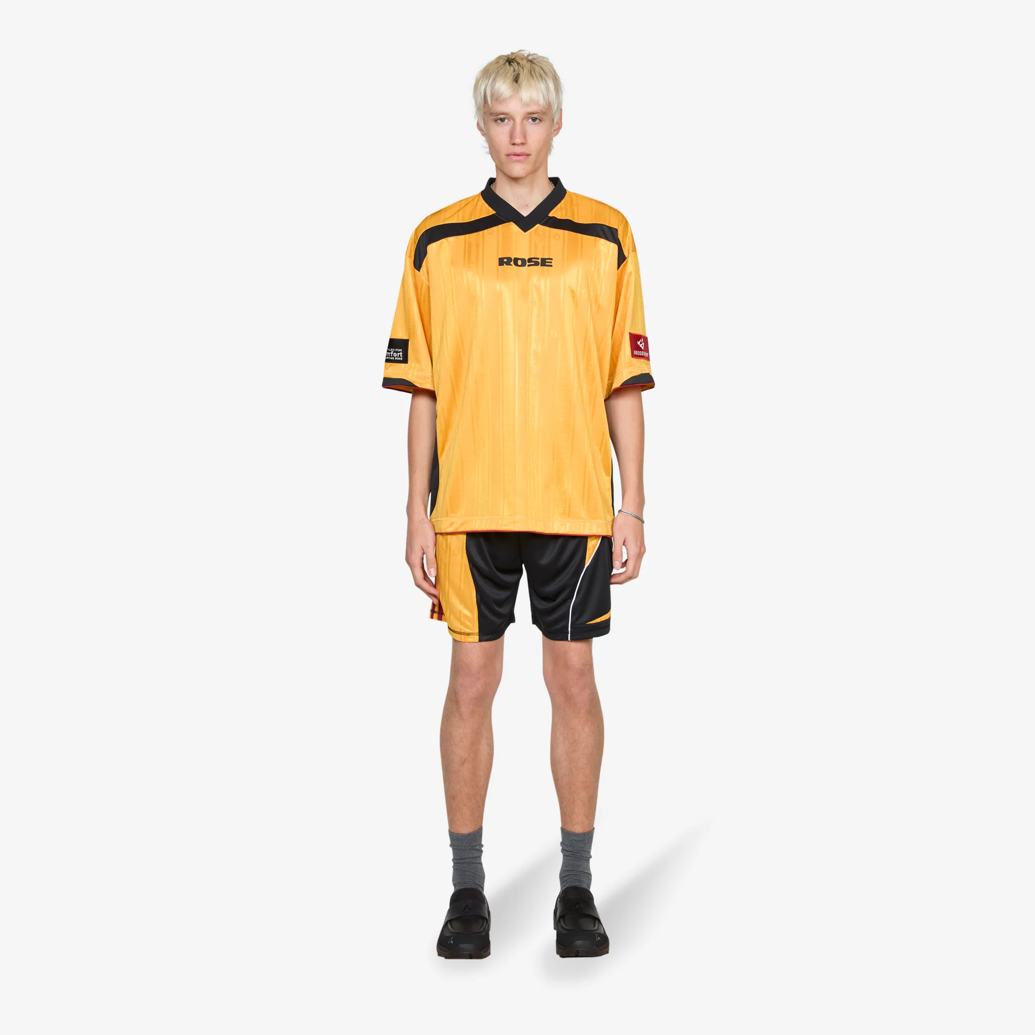 Collage Football Shorts Black | Gold - Image 5