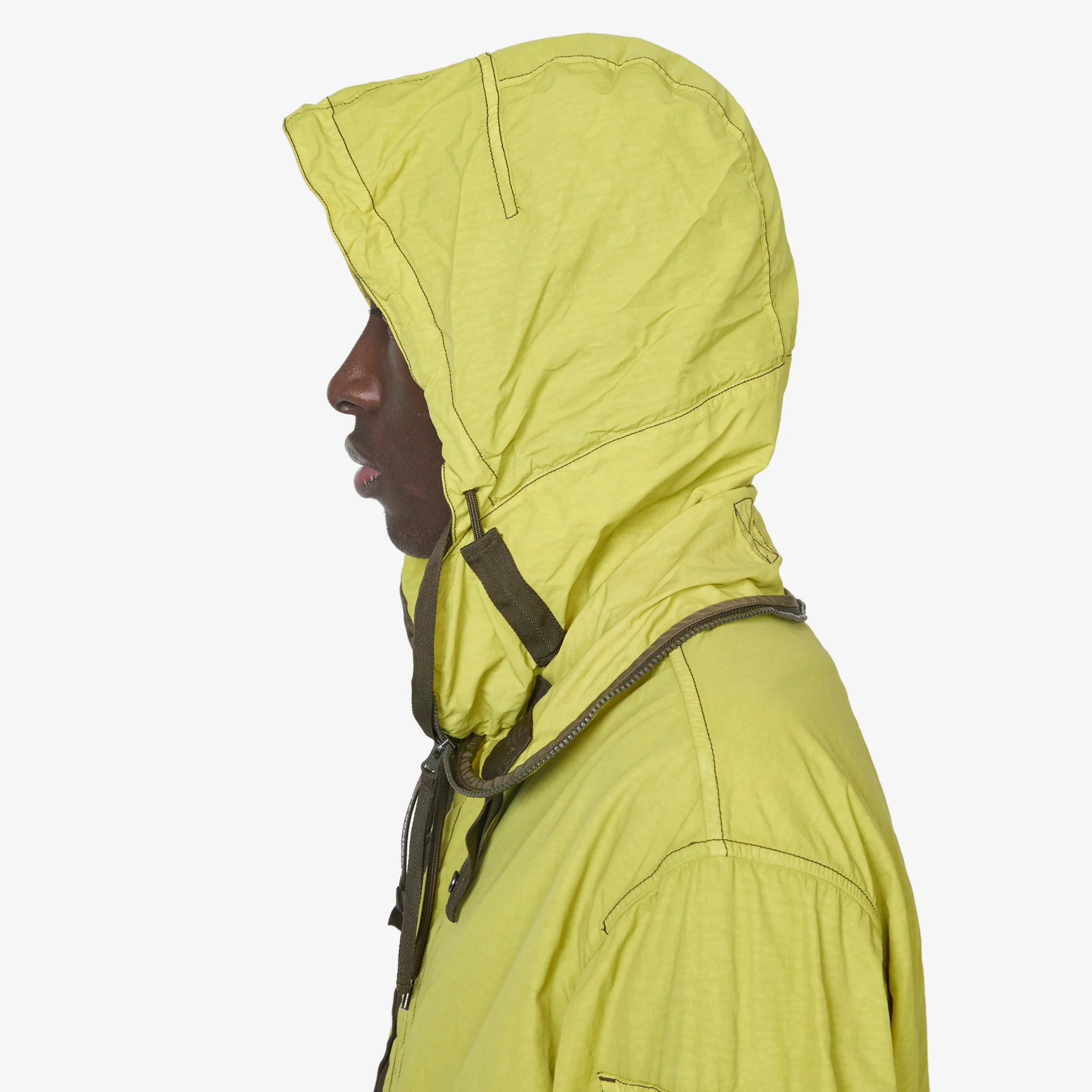 Contrast Flatt Nylon Hooded Jacket Cress Green - Image 2