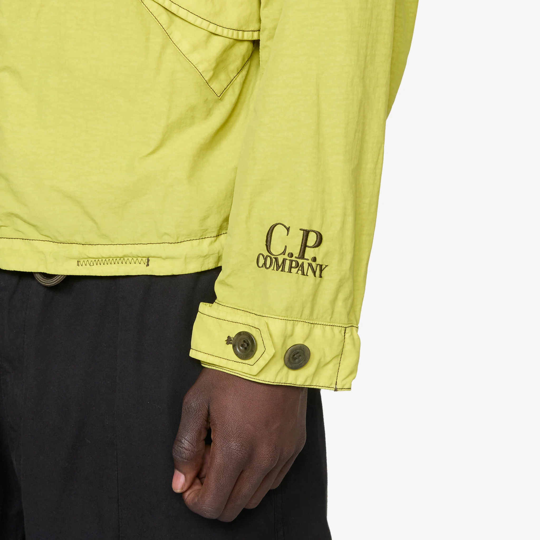 Contrast Flatt Nylon Hooded Jacket Cress Green - Image 4