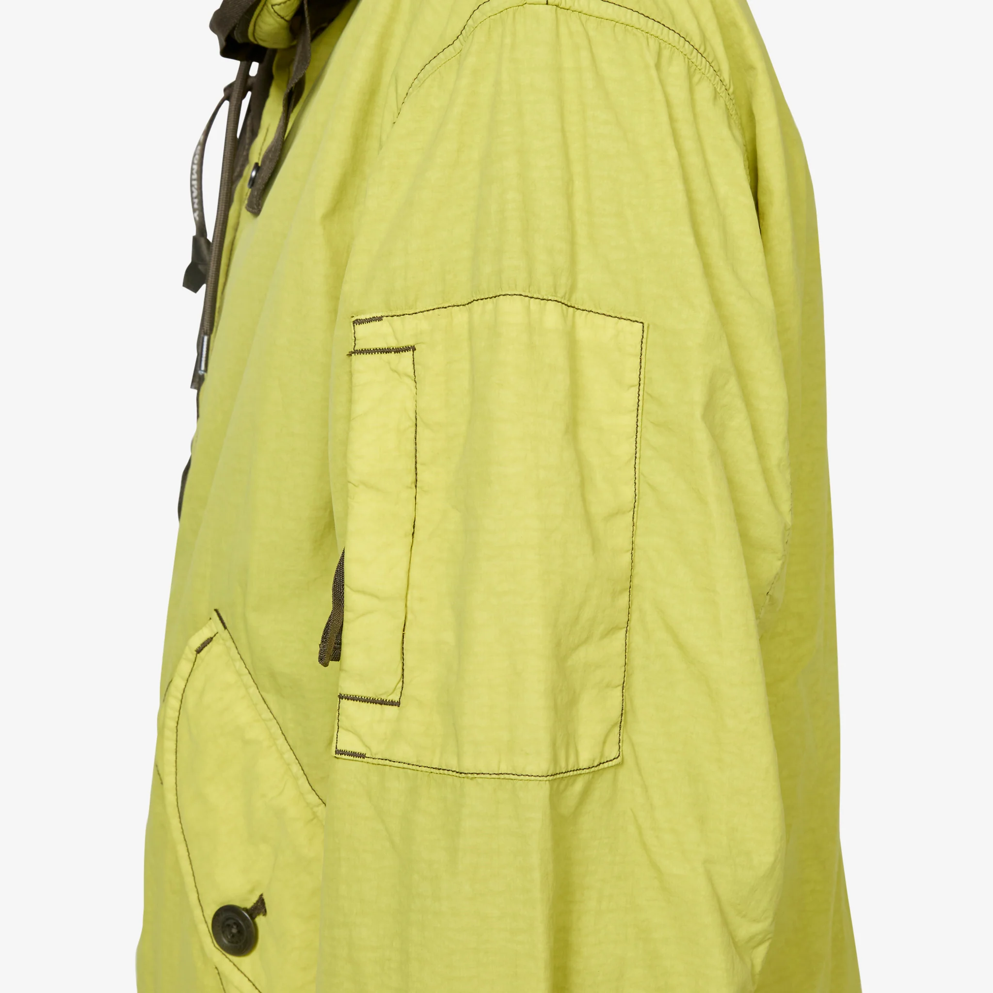 Contrast Flatt Nylon Hooded Jacket Cress Green - Image 5