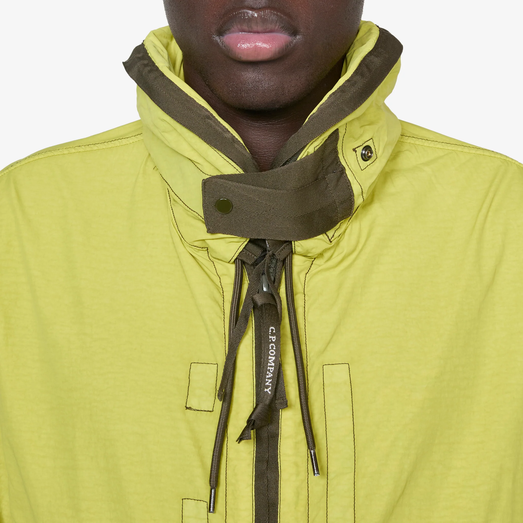 Contrast Flatt Nylon Hooded Jacket Cress Green - Image 7