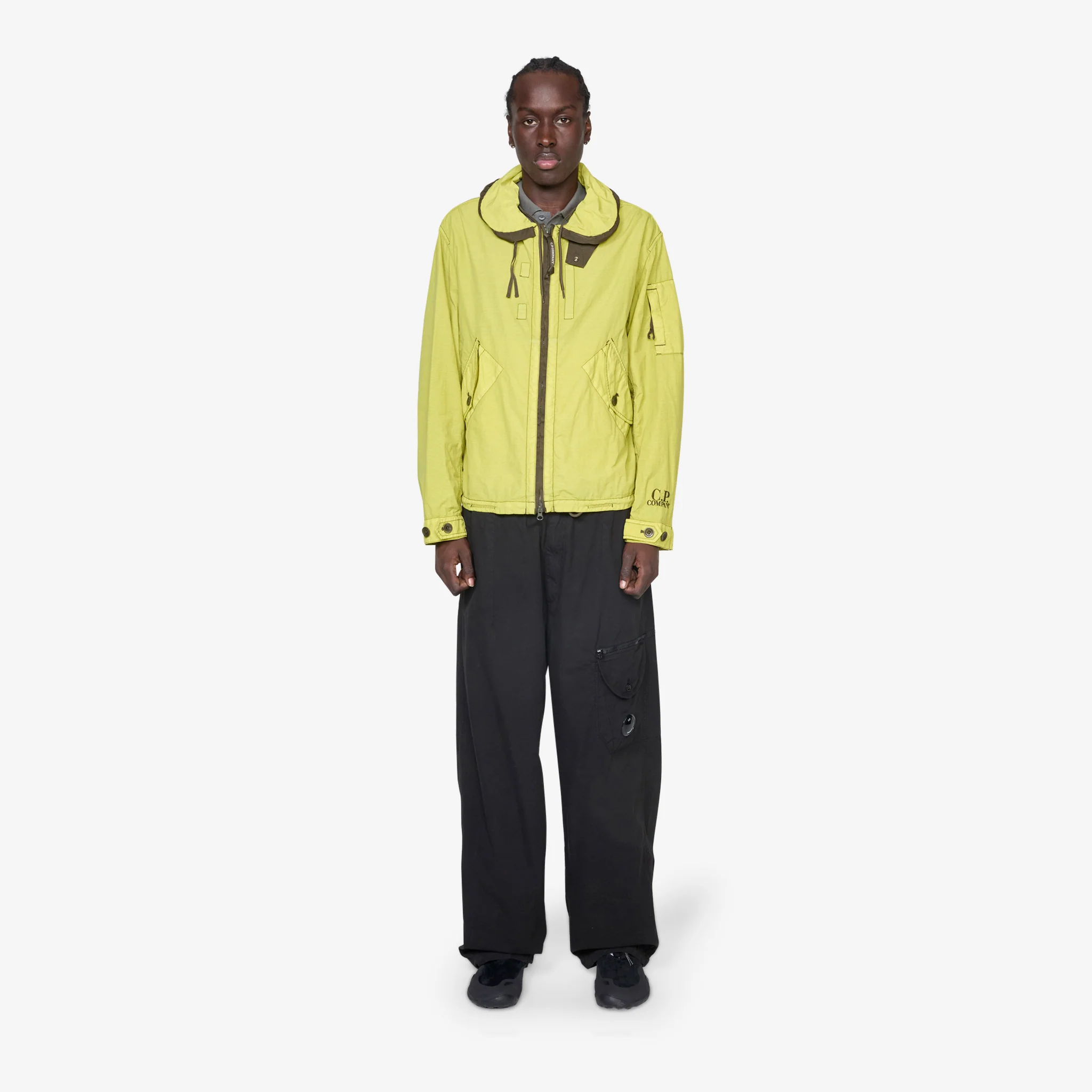 Contrast Flatt Nylon Hooded Jacket Cress Green - Image 9