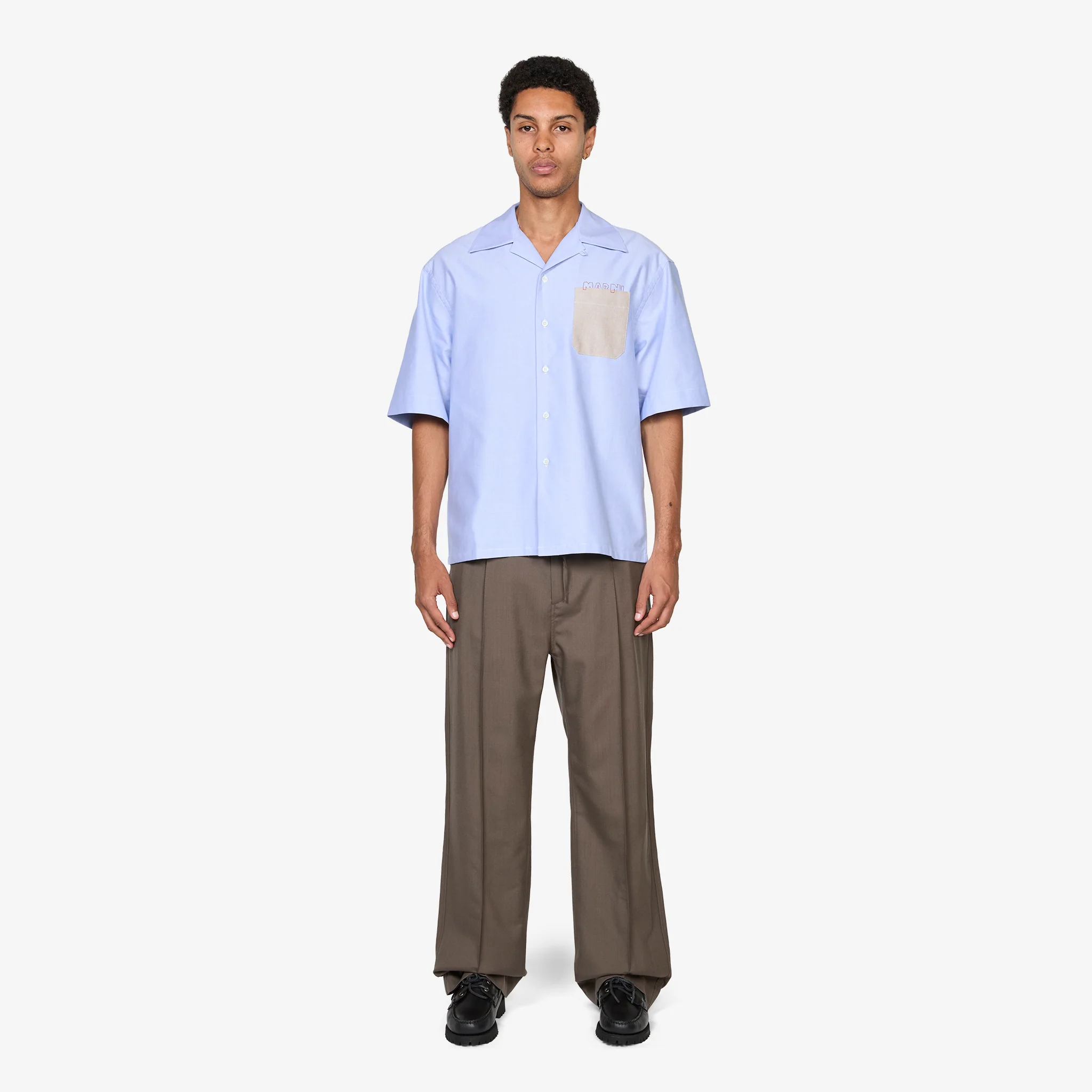 Contrast Pocket Bowling Shirt Sapphire - Image 4