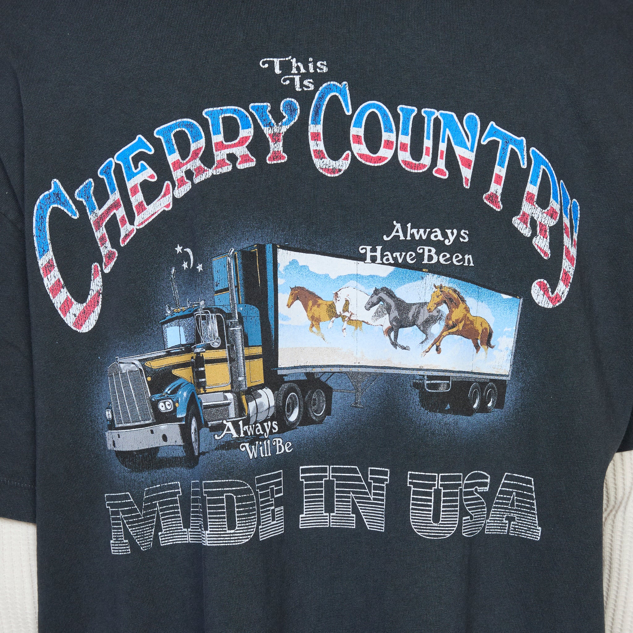 Country Road Boxy Pocket Longsleeve Thermal Vintage Black - Image 3