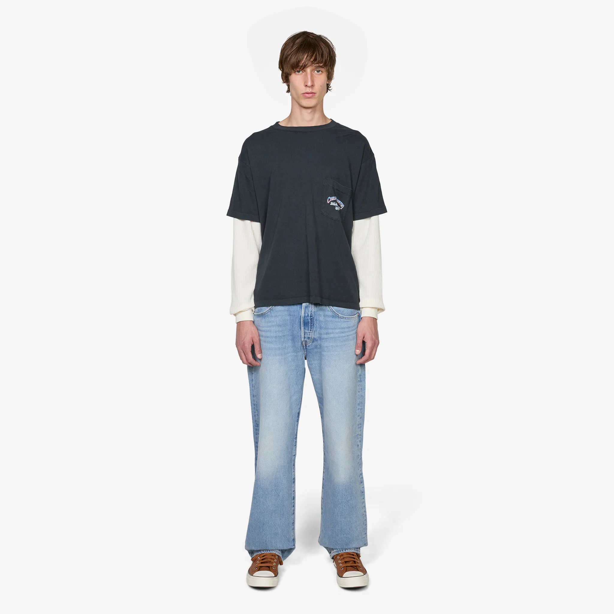 Country Road Boxy Pocket Longsleeve Thermal Vintage Black - Image 5