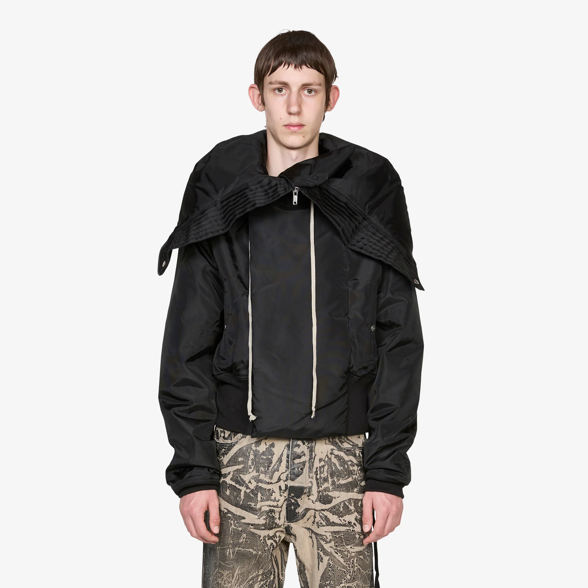 Cropped Alice Parka Black Nylon Canvas - Image 2