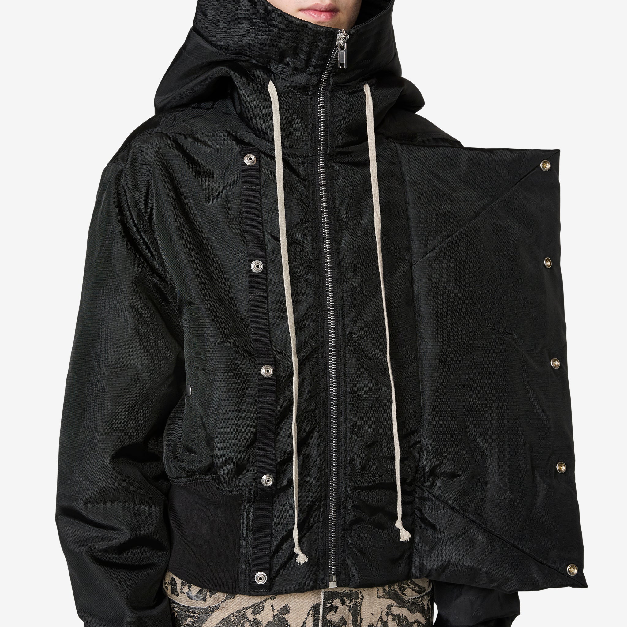 Cropped Alice Parka Black Nylon Canvas - Image 4