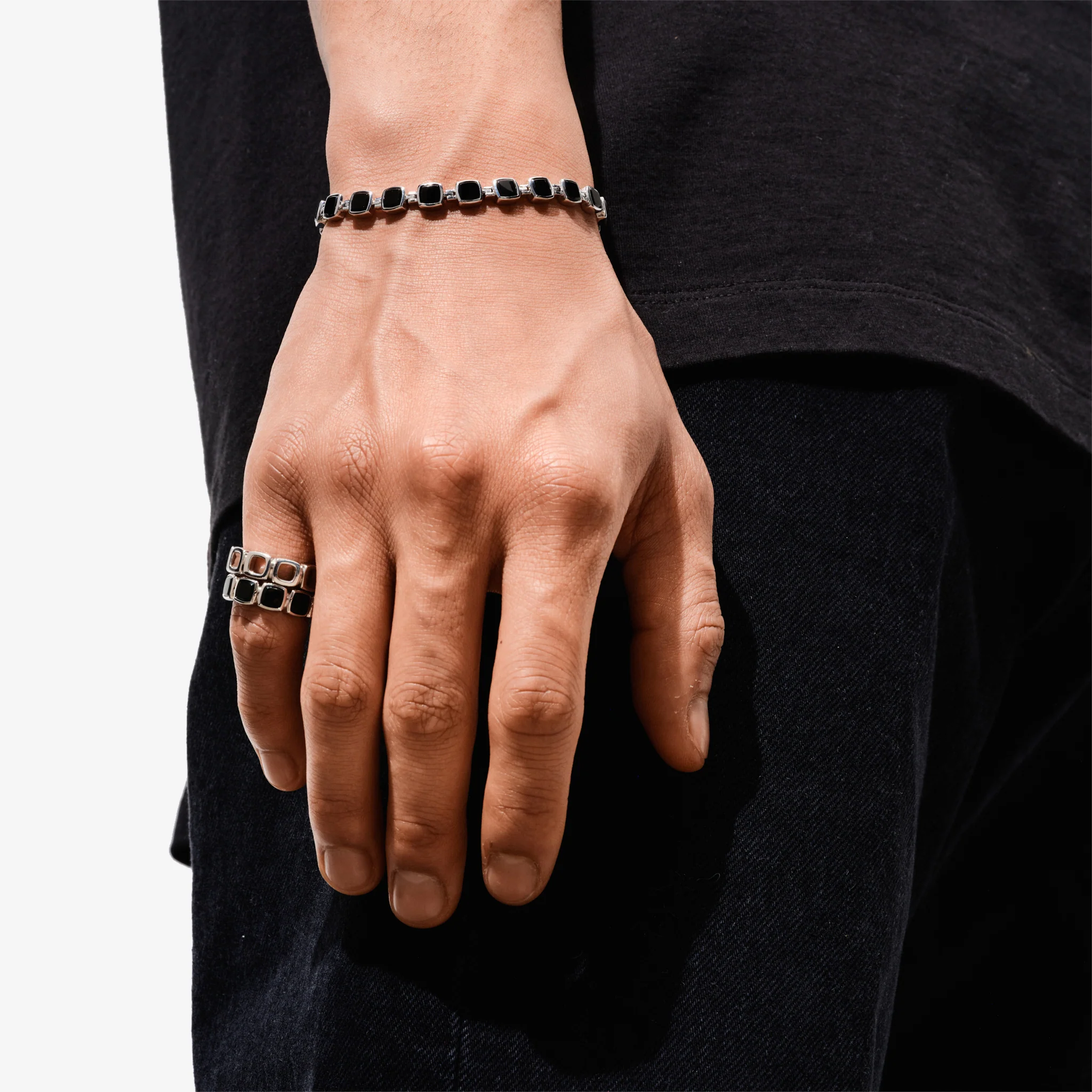 Cushion Band Black Onyx (M) Silver - Image 3
