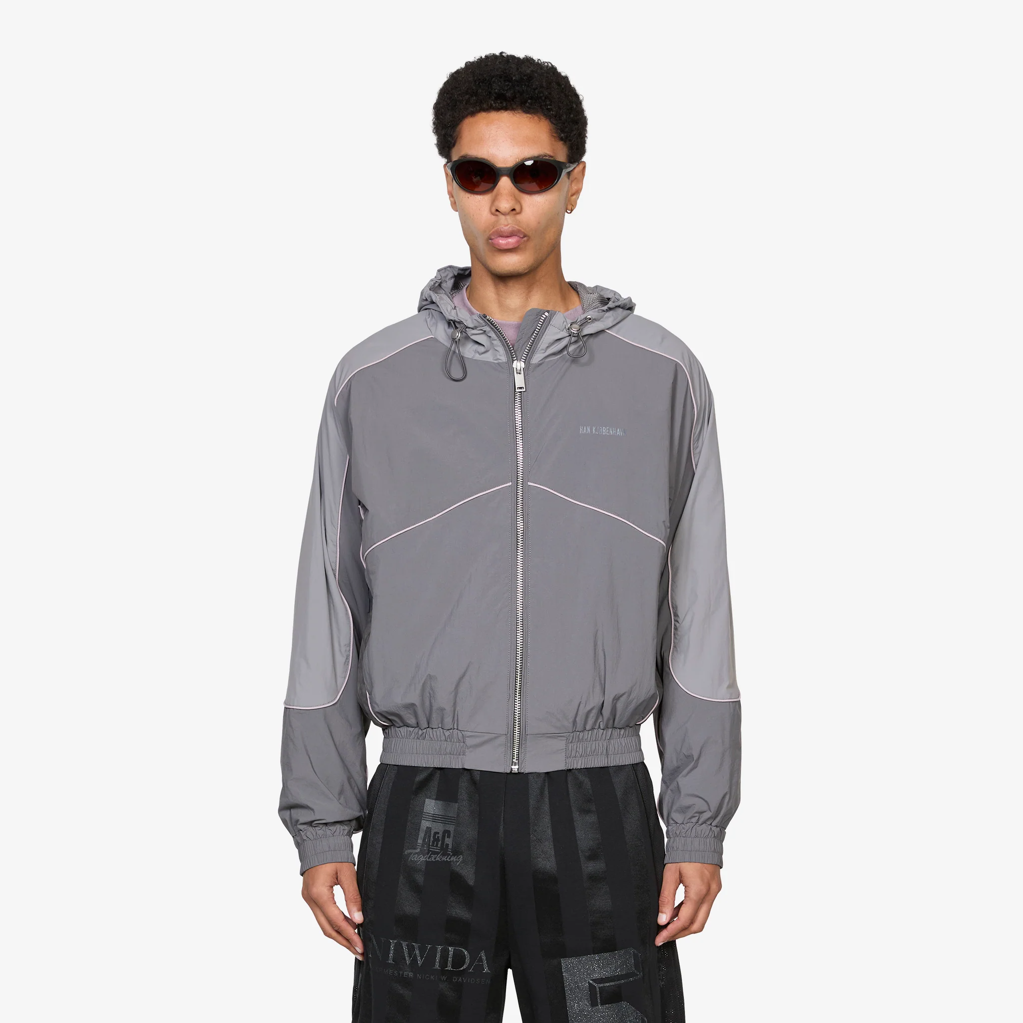 Detailed Track Jacket Dark Grey