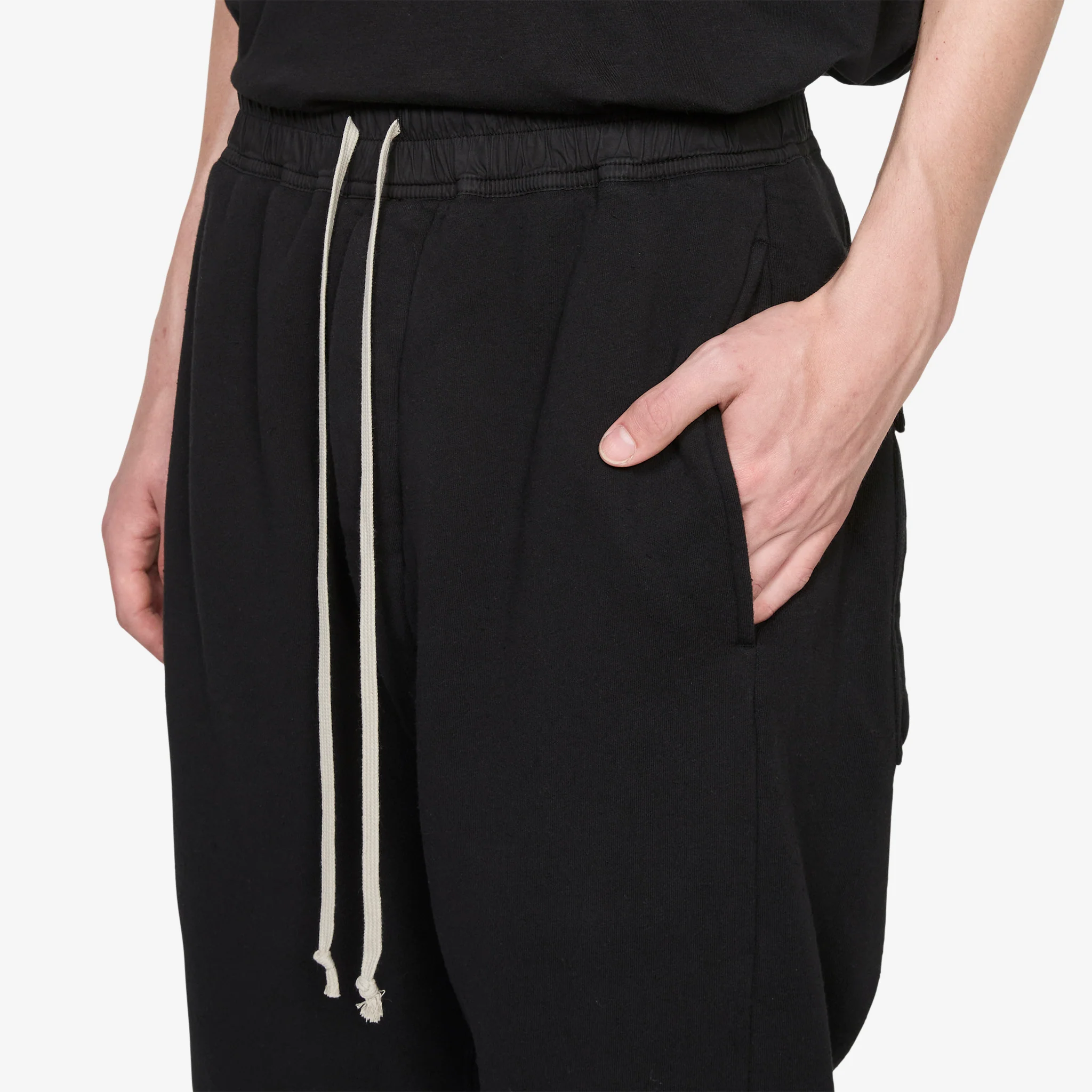 Drawstring Pods Black Slub Felpa - Image 3