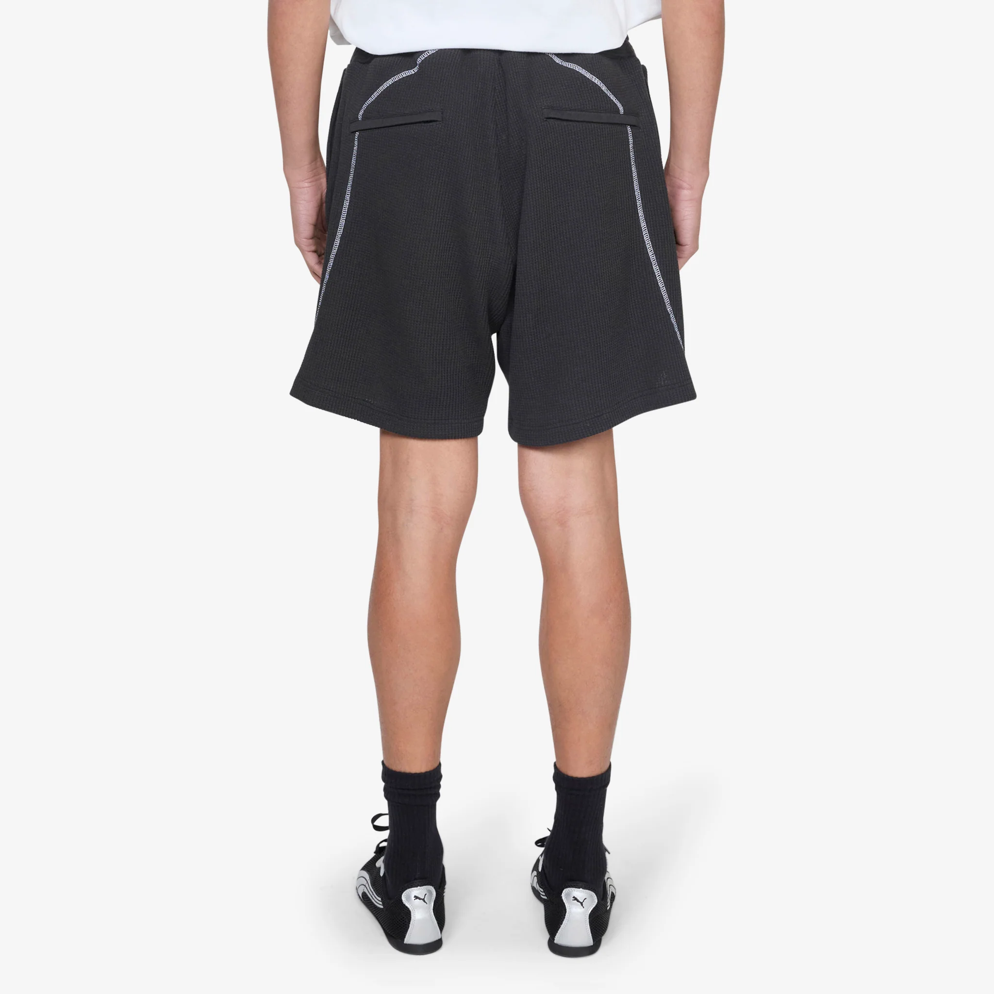 Fabien Waffle Shorts Black - Image 3