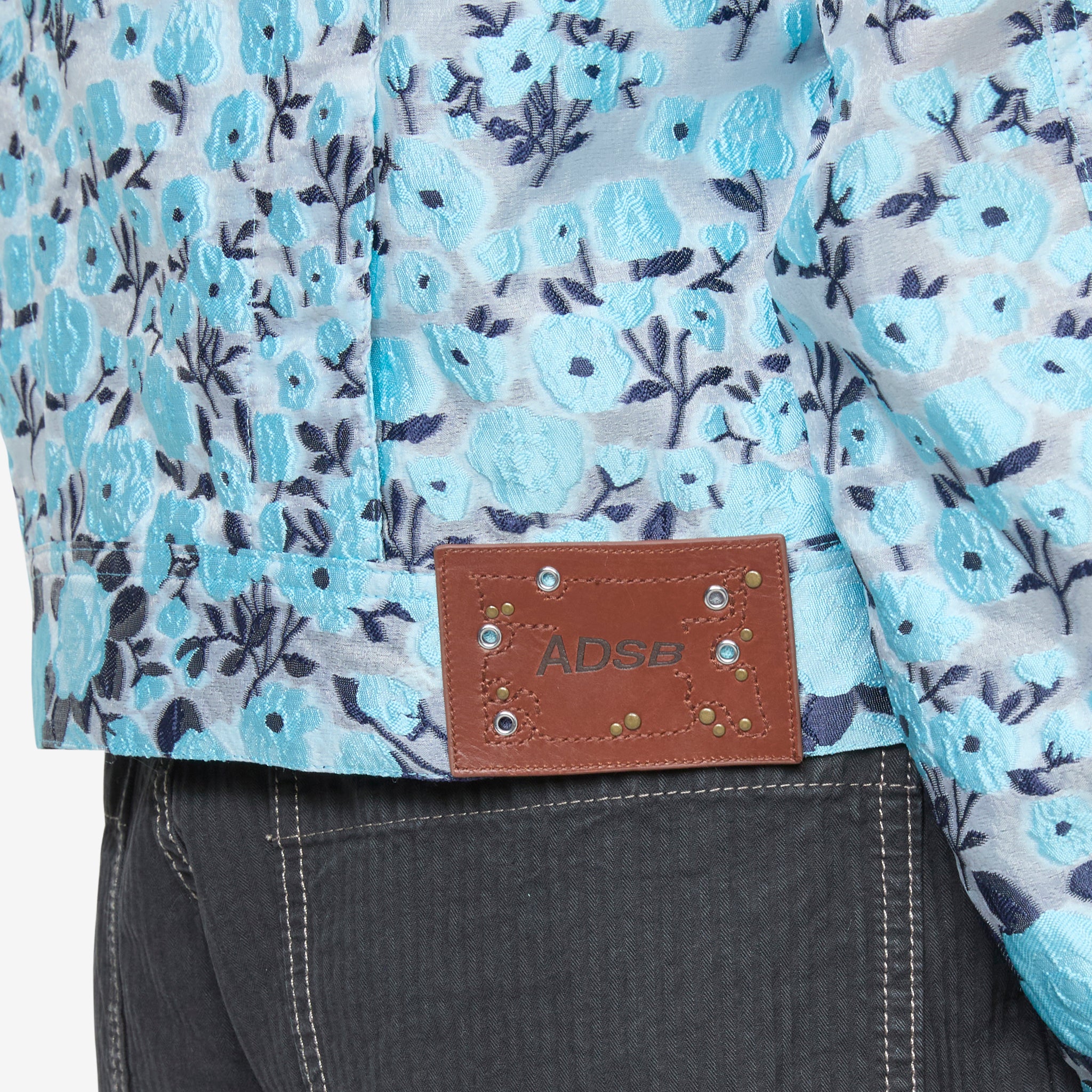 Fabrian Flower Zip-Up Jacket Sky Blue - Image 5