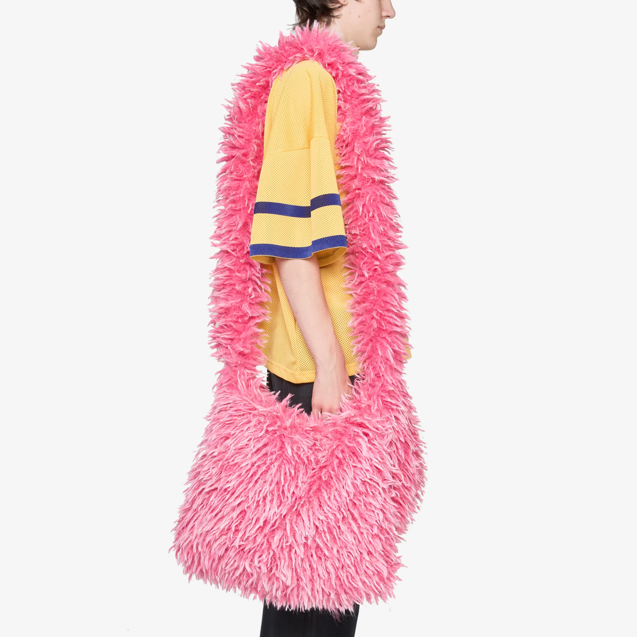 Faux Fur Messenger Bag Pink - Image 2