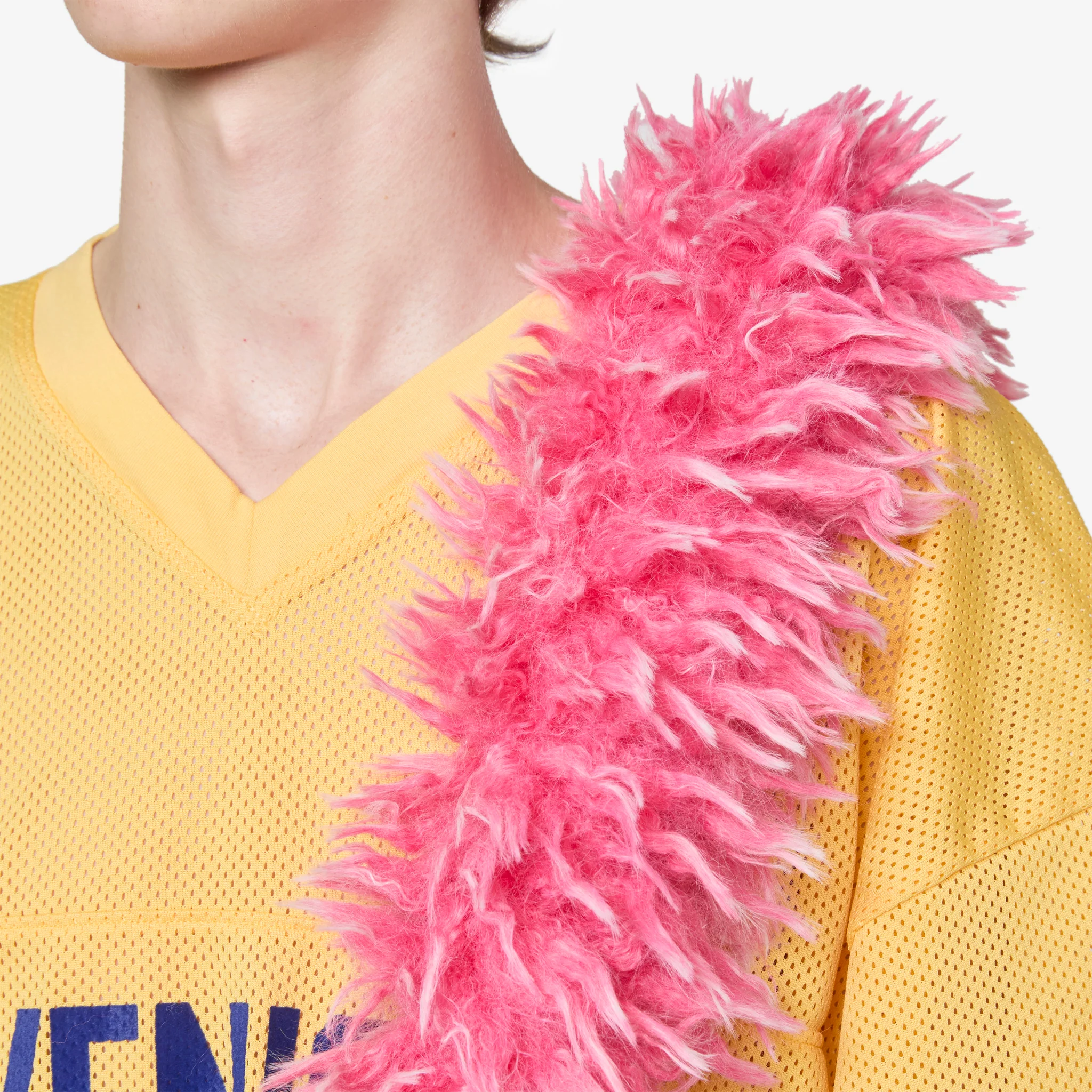 Faux Fur Messenger Bag Pink - Image 5