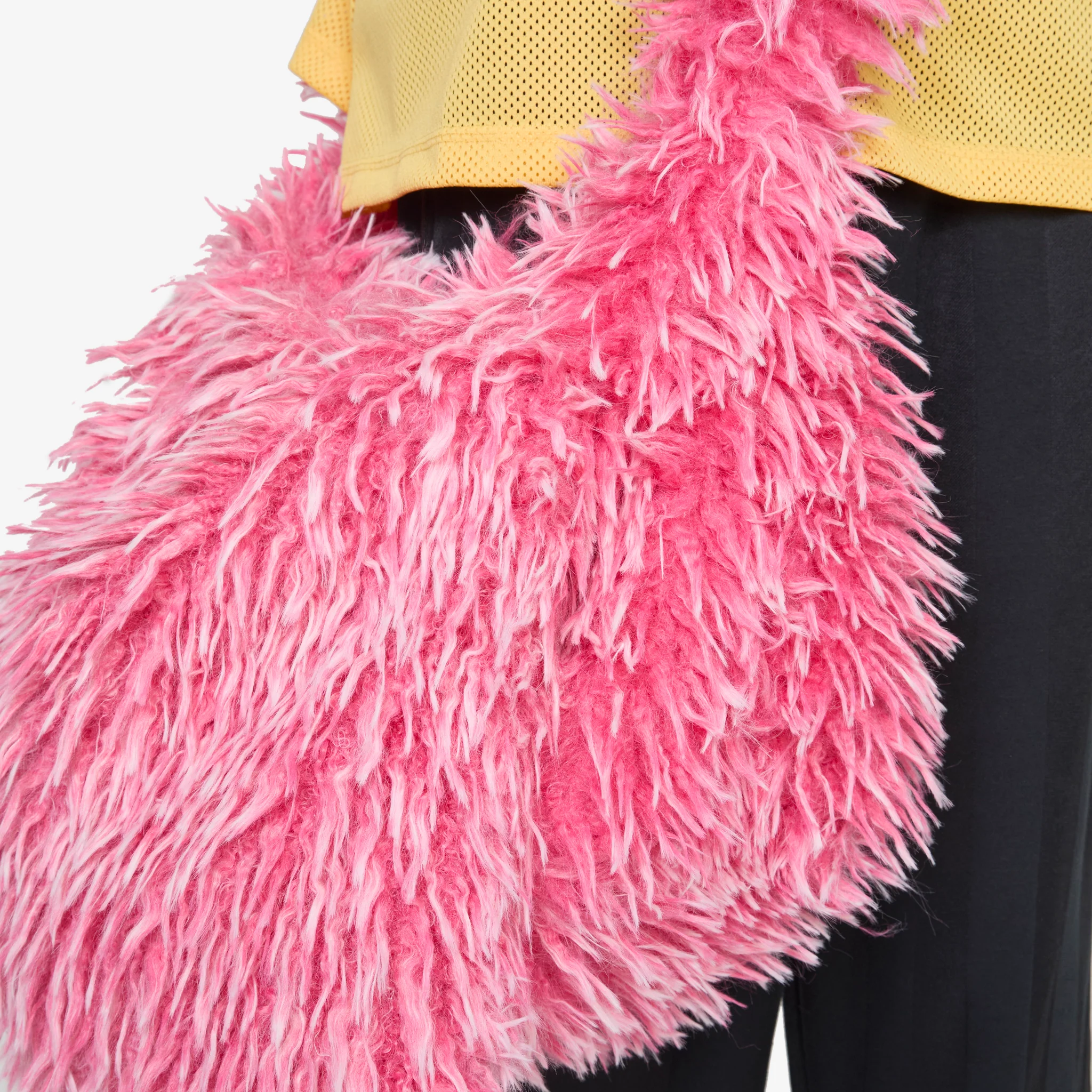 Faux Fur Messenger Bag Pink - Image 6