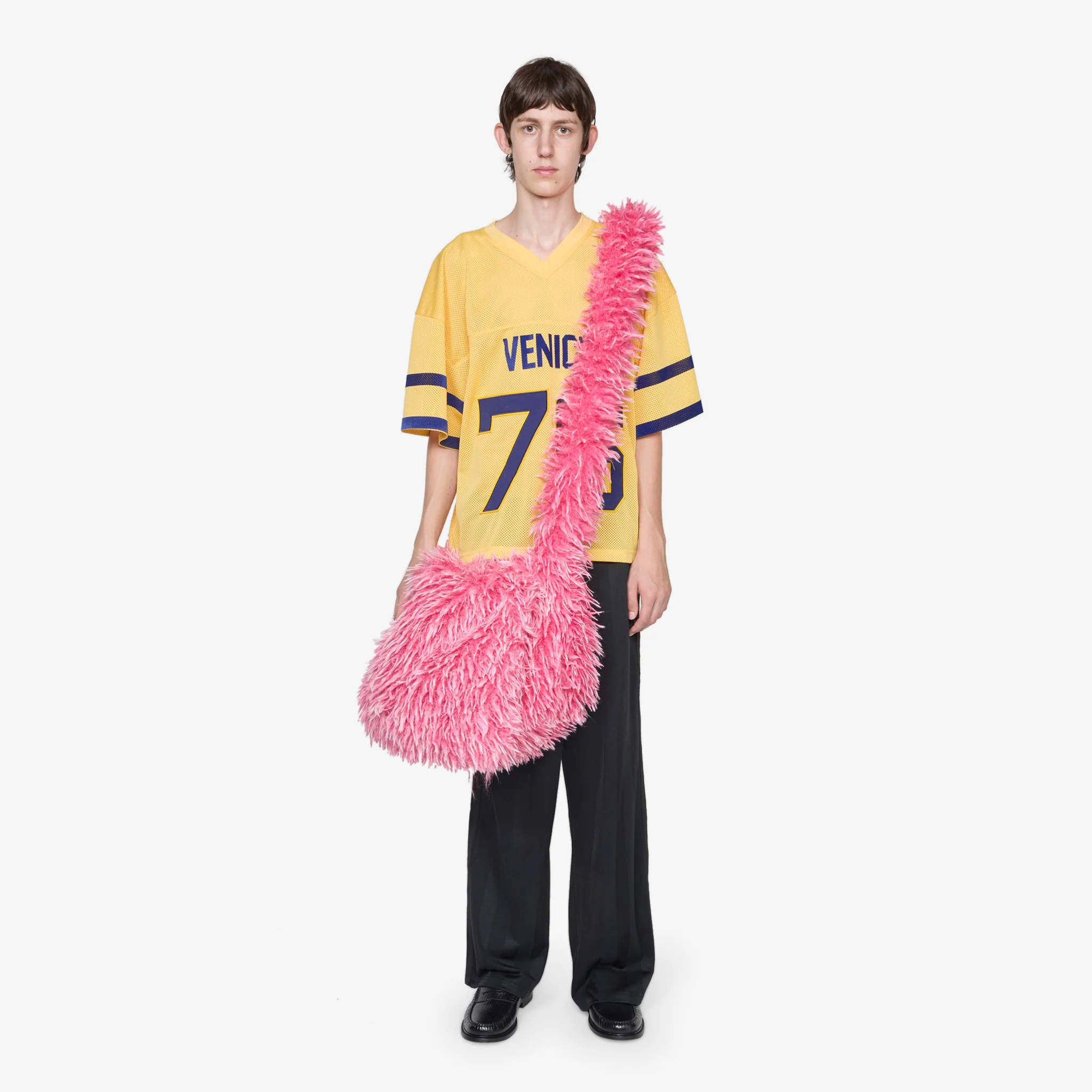 Faux Fur Messenger Bag Pink - Image 7