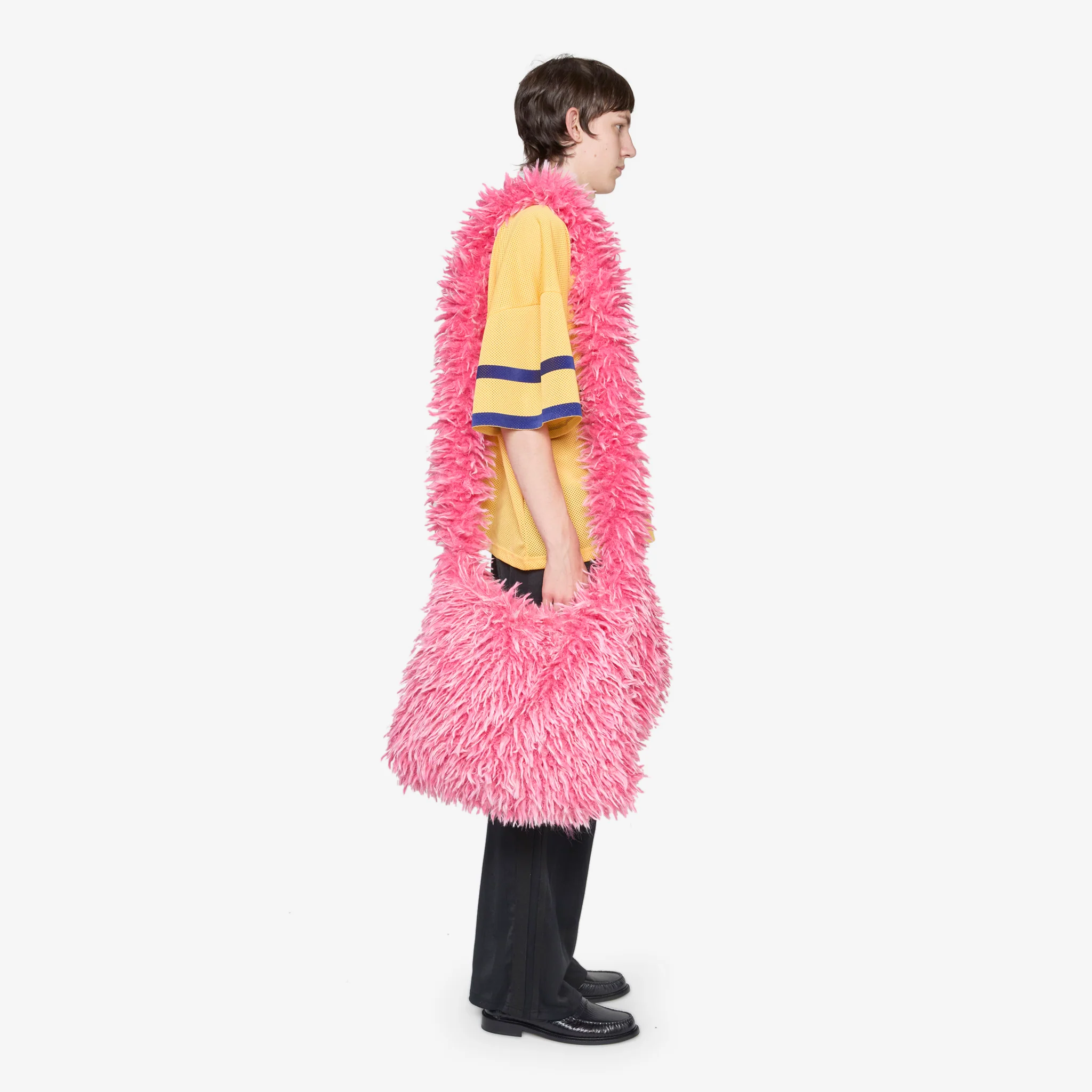 Faux Fur Messenger Bag Pink - Image 8